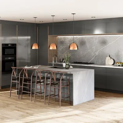 Illume® Catalina Grigio Gloss 33"W x 30"H x 24"D Base Cabinet (B33FD)