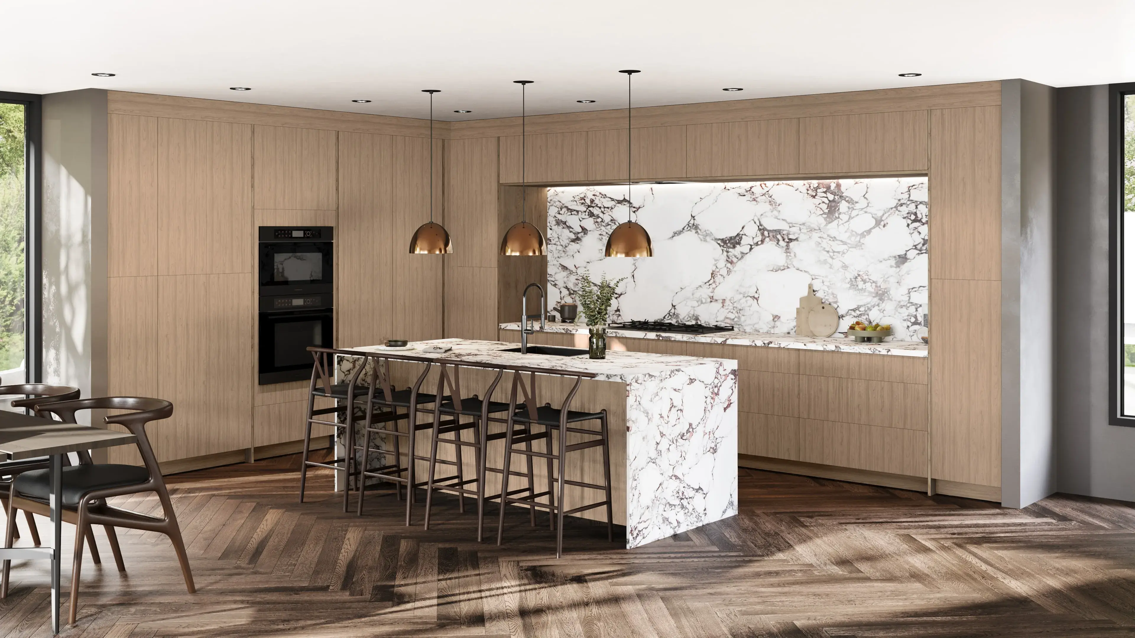 Ovela® Catalina Natural Elm 48"W x 28.5"H x 24"D Base Cabinet (RTB48)