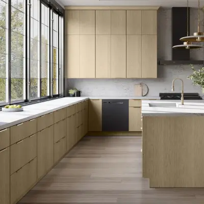 Allure® Luxe Desert Oak 6"W x 42"H x 12"D Wall Open End Cabinet (Right) (OER642)