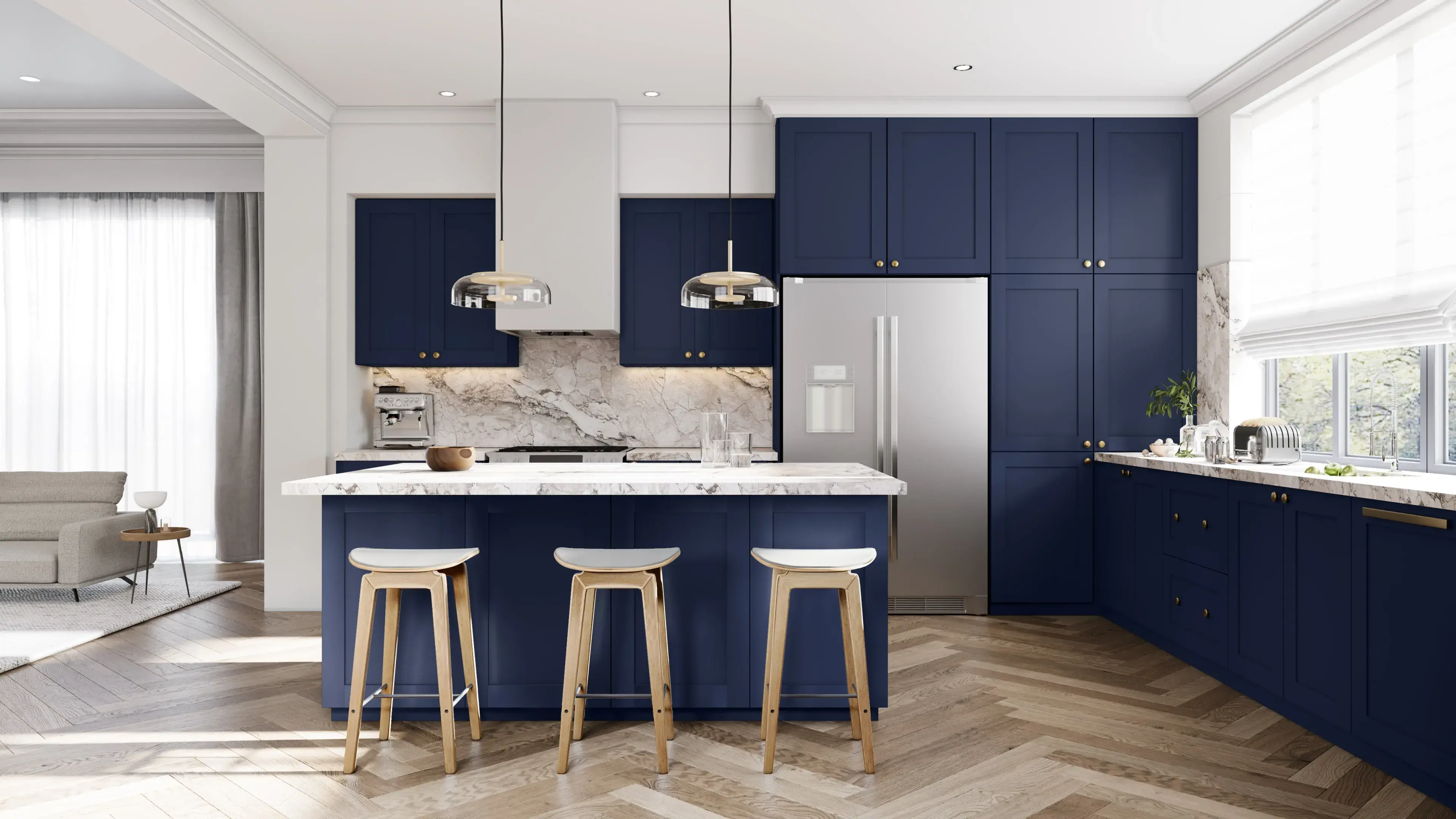 Illume® Tuscany Azul Marino 15"W x 30"H x 24"D Base Cabinet (B15FD)