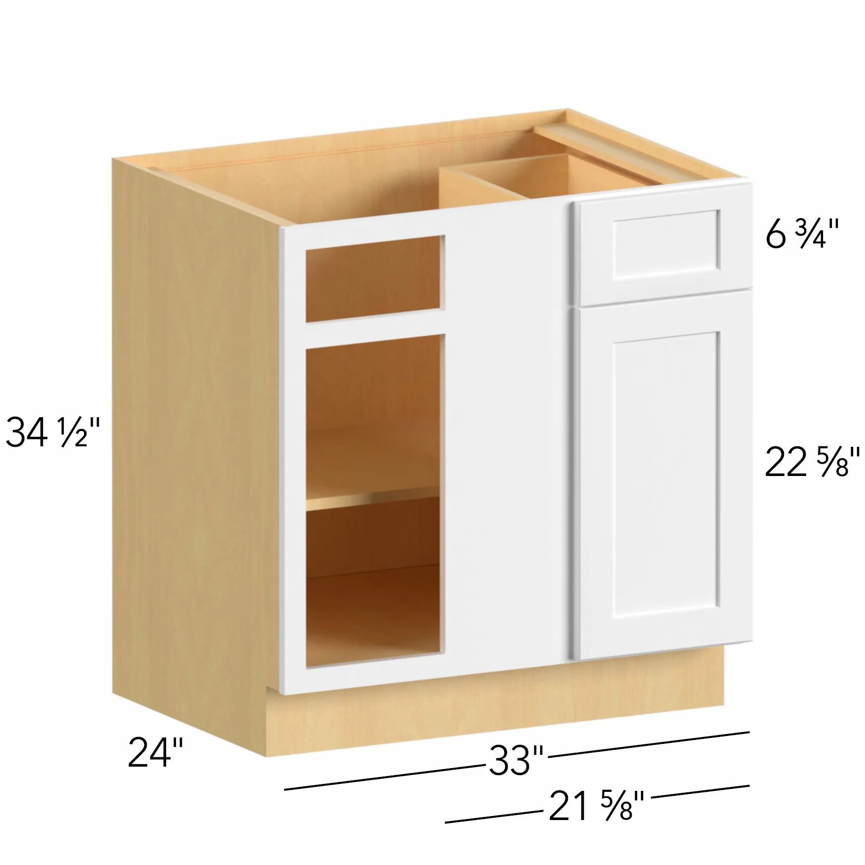 Allure® Galaxy Timber 33"W x 34.5"H x 24"D Blind Corner Cabinet (BLB39/42)