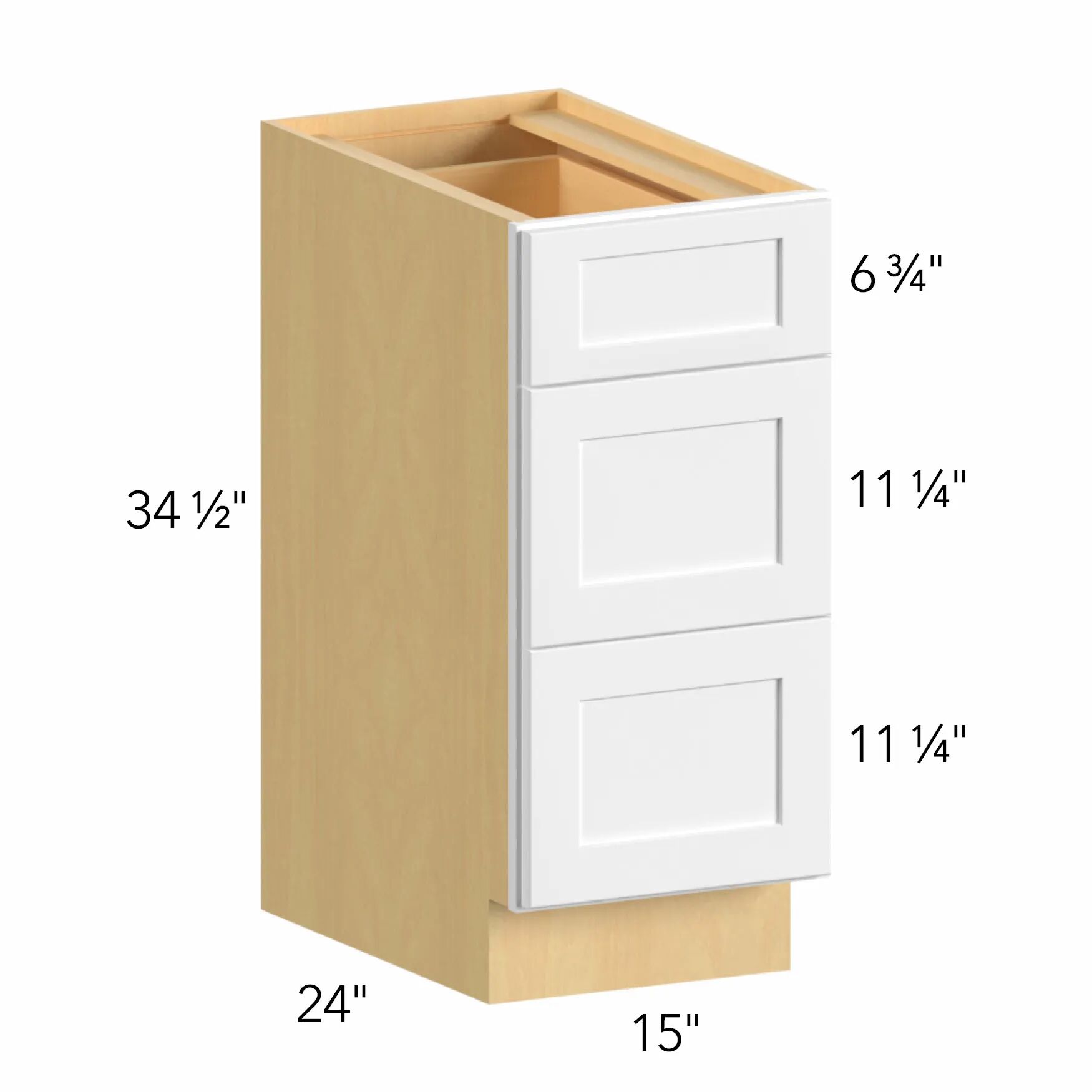 Allure® Galaxy Linen 15"W x 34.5"H x 24"D Drawer Base Cabinet (DB15)