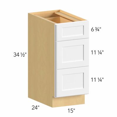 Allure® Galaxy Linen 15"W x 34.5"H x 24"D Drawer Base Cabinet (DB15)