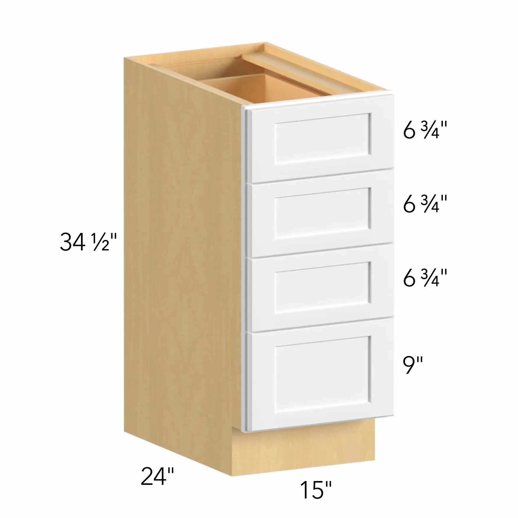 Allure® Echo Mocha 15"W x 34.5"H x 24"D Drawer Base Cabinet (DB15-4)