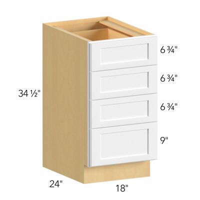 Allure® Galaxy Linen 18"W x 34.5"H x 24"D Drawer Base Cabinet (DB18-4)