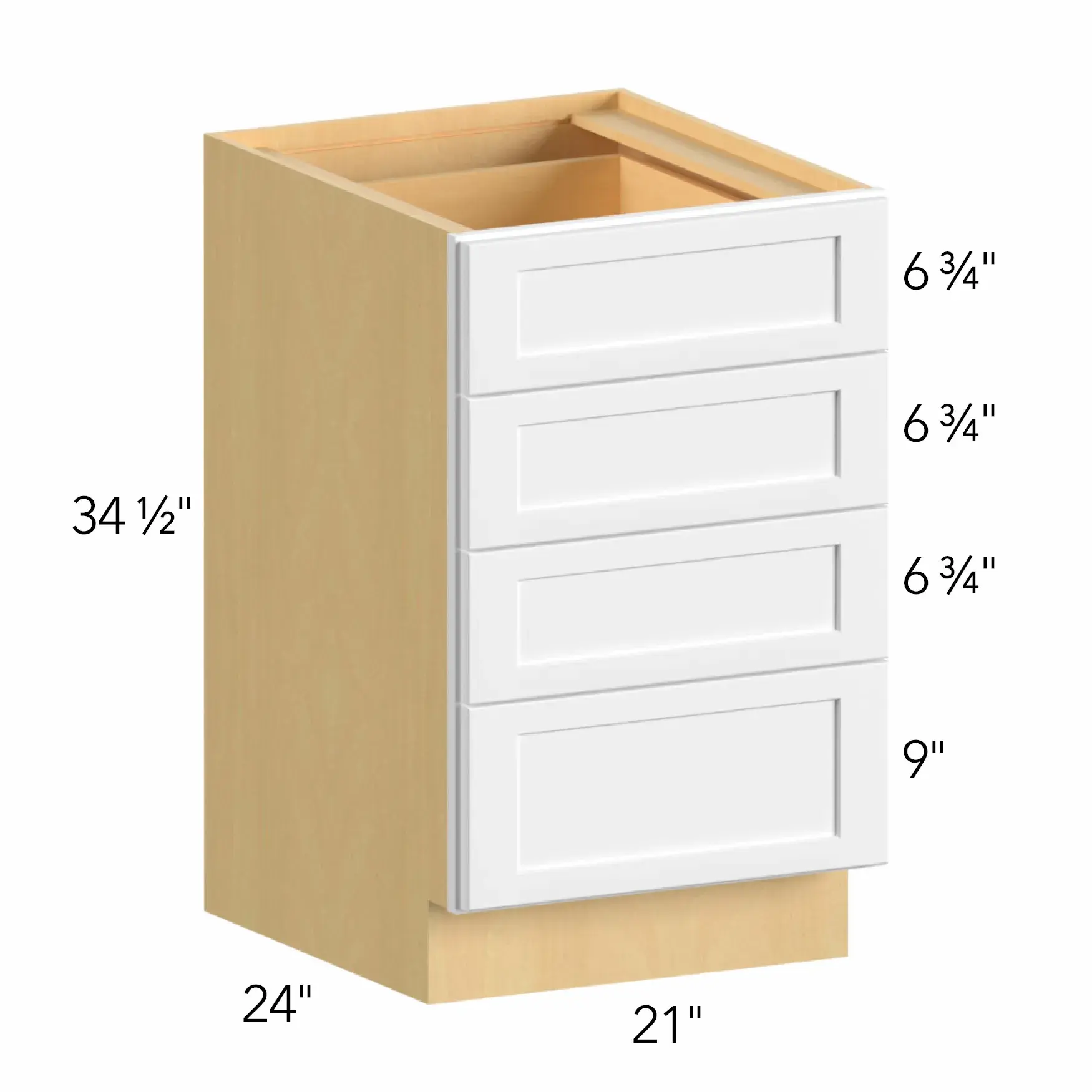 Allure® Echo Mocha 21"W x 34.5"H x 24"D Drawer Base Cabinet (DB21-4)
