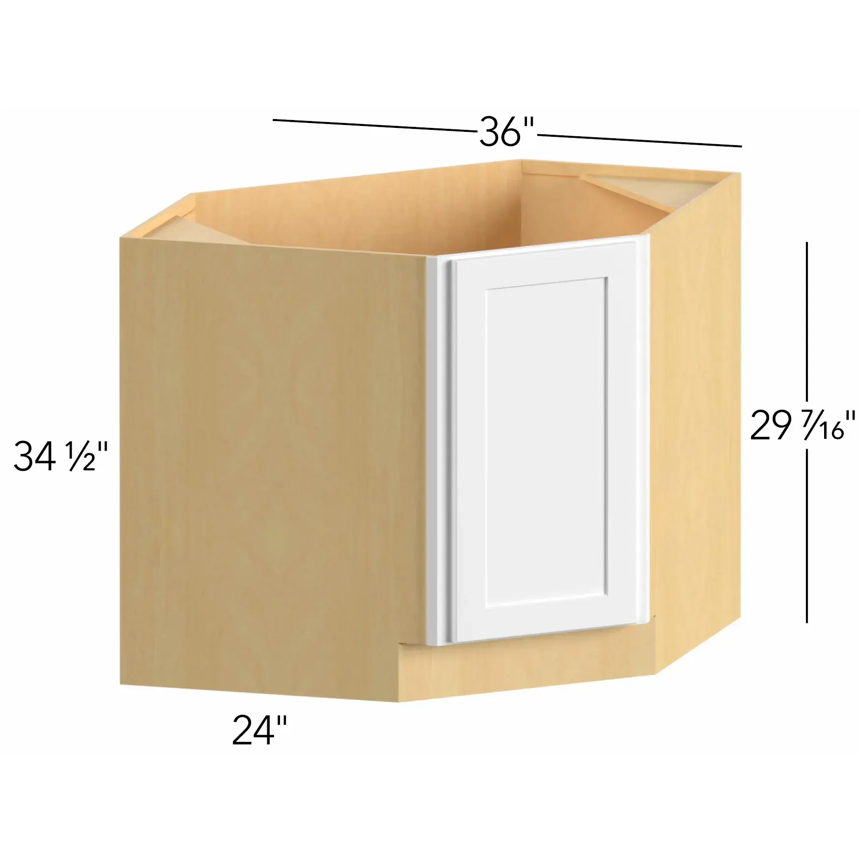 Allure® Luna Timber 36"W x 34.5"H x 36"D Desk Base Cabinet (DSB36FD)