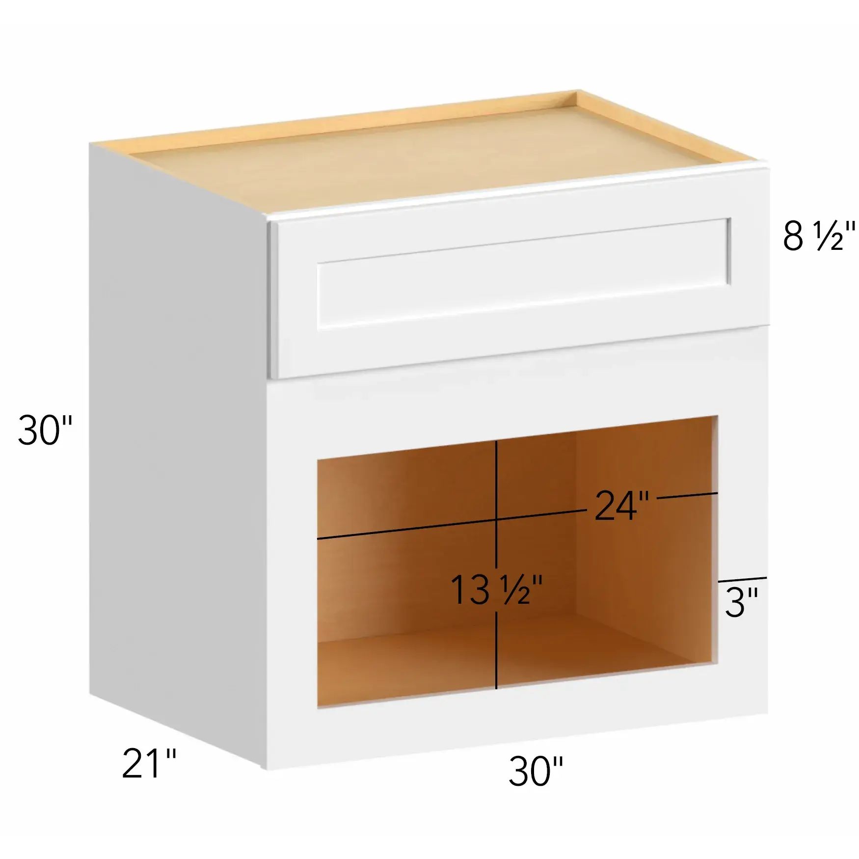Allure® Echo Timber 30"W x 30"H x 21"D Microwave Wall Cabinet (MC303021)