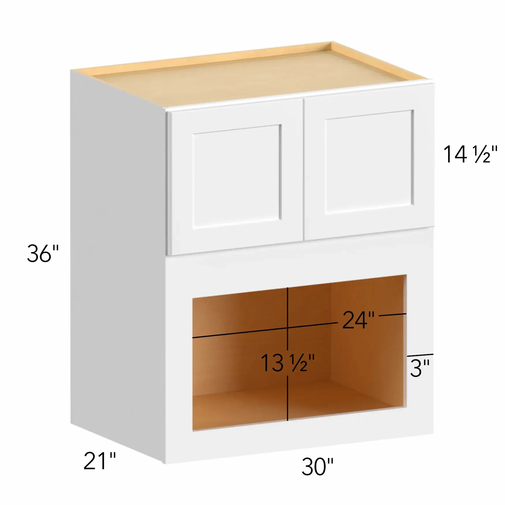 Allure® Echo Timber 30"W x 36"H x 21"D Microwave Wall Cabinet (MC303621)