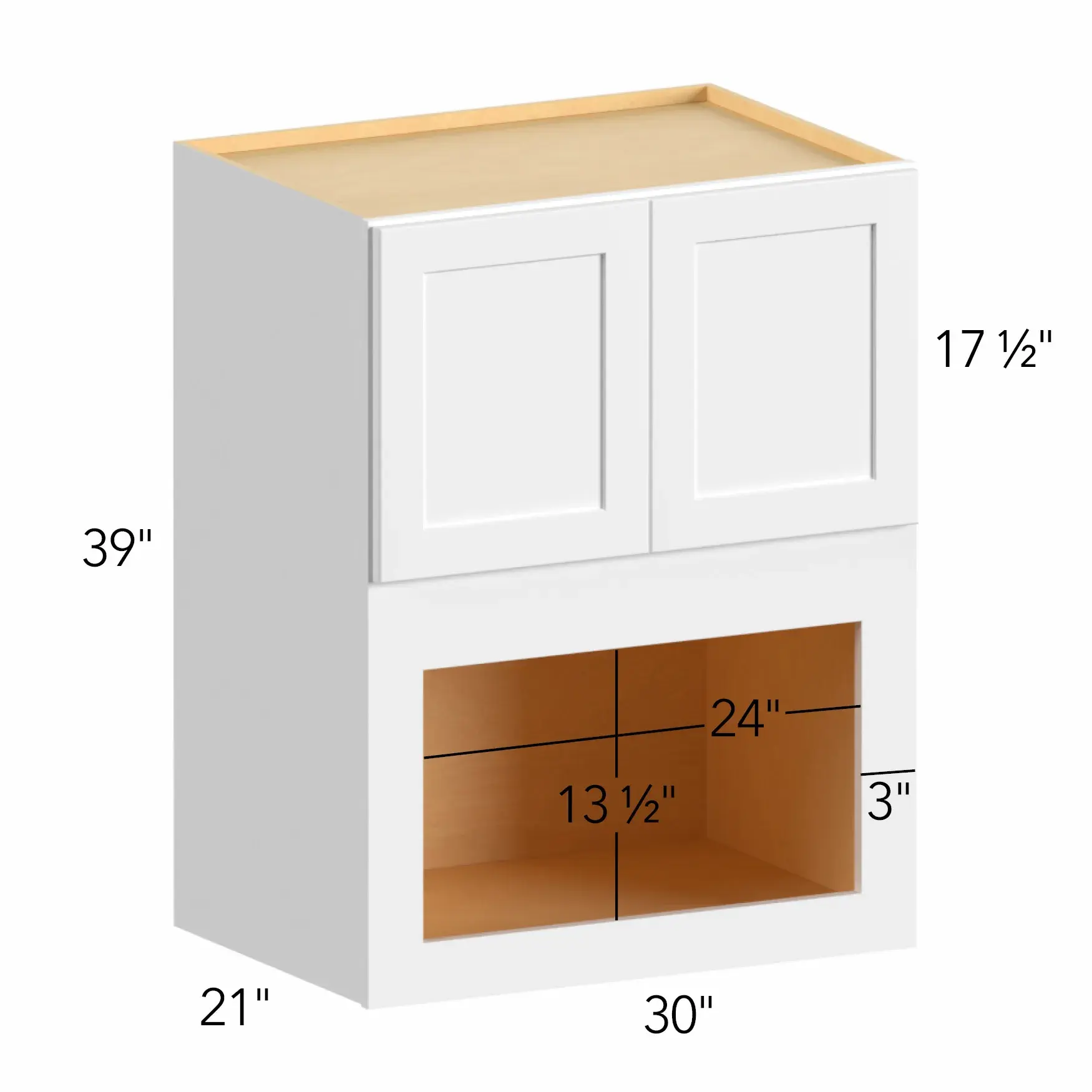 Allure® Galaxy Timber 30"W x 39"H x 21"D Microwave Wall Cabinet (MC303921)