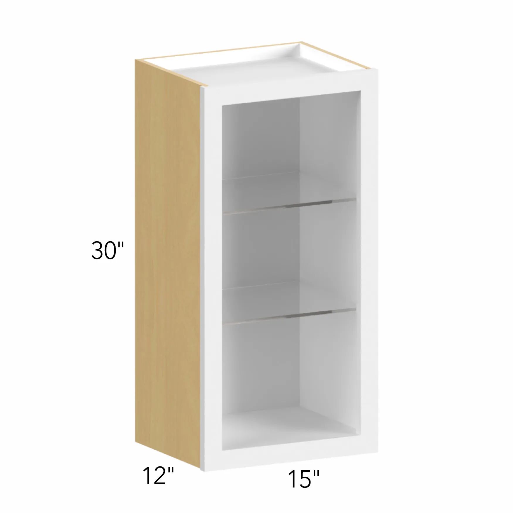 Allure® Echo Dove 15"W x 30"H x 12"D Wall Cabinet (Glass Ready) (NDW1530)