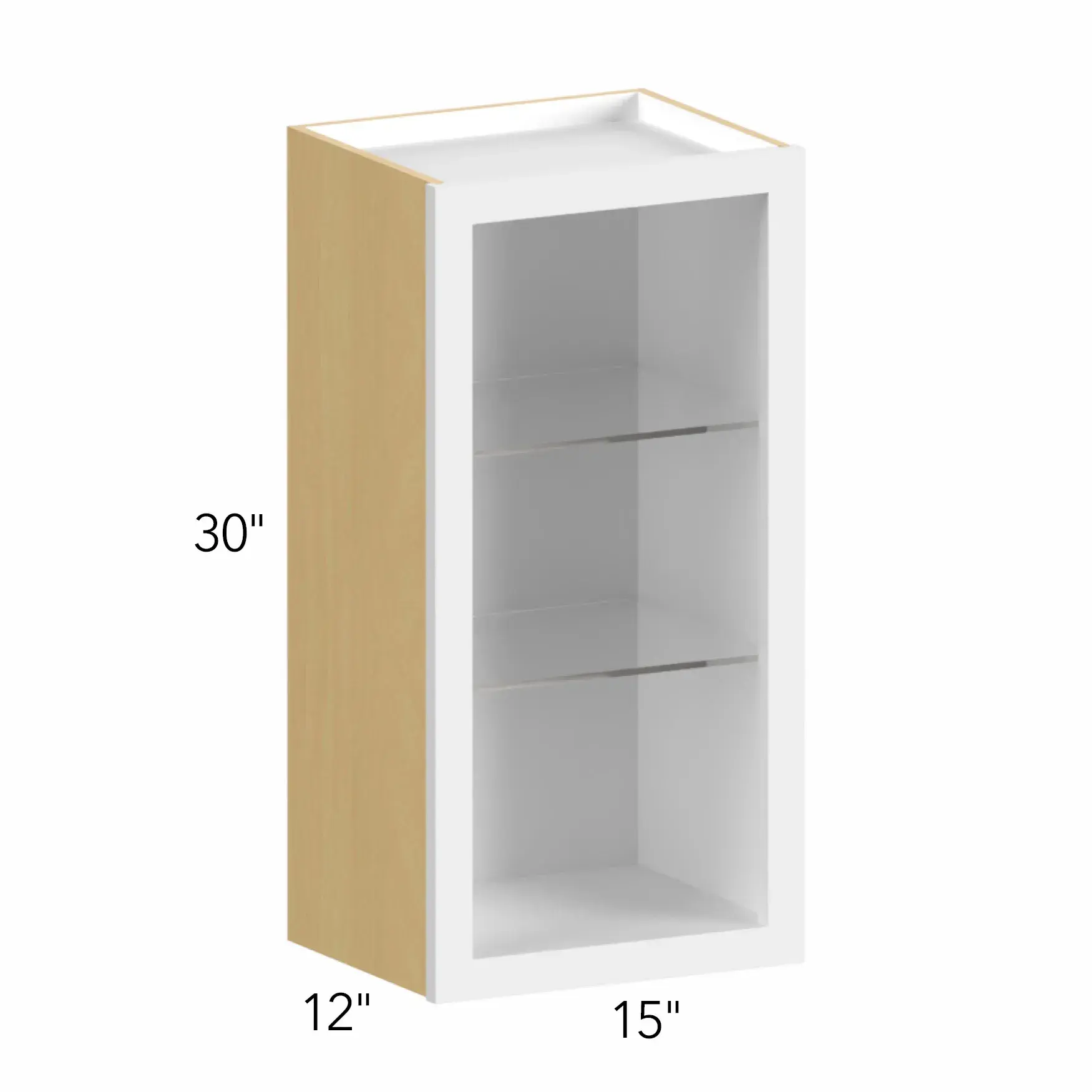 Allure® Echo Dove 15"W x 30"H x 12"D Wall Cabinet (Glass Ready) (NDW1530)