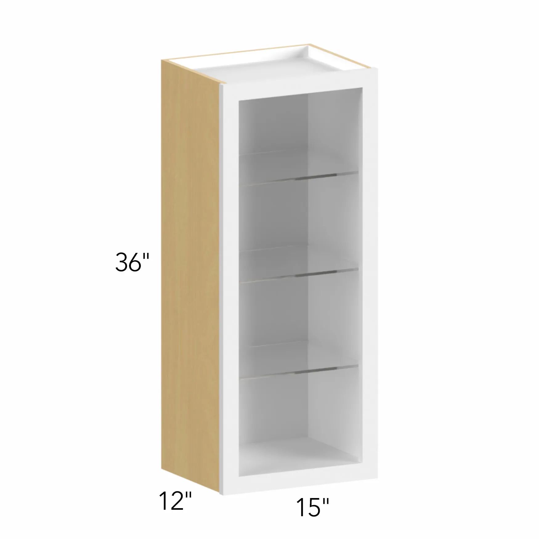 Allure® Echo Dove 15"W x 36"H x 12"D Wall Cabinet (Glass Ready) (NDW1536)