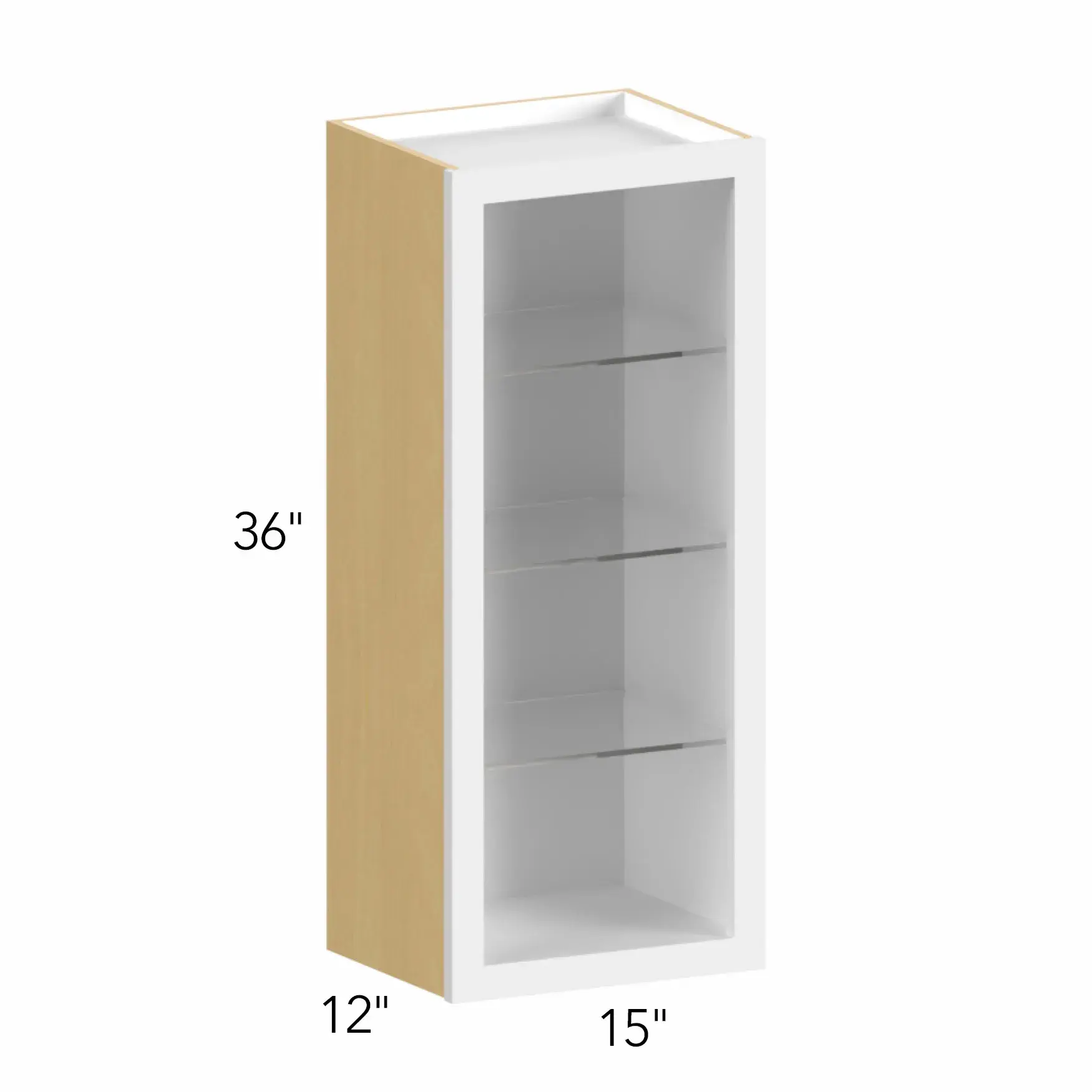 Allure® Echo Dove 15"W x 36"H x 12"D Wall Cabinet (Glass Ready) (NDW1536)