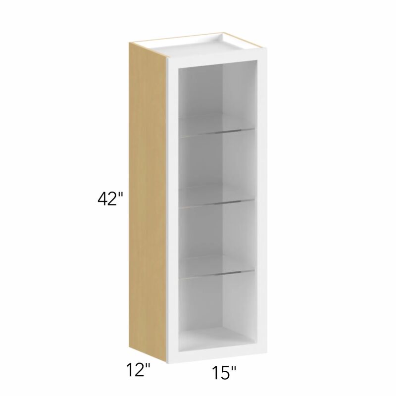 Allure® Luxe Frost 15"W x 42"H x 12"D Wall Cabinet (Glass Ready) (NDW1542)