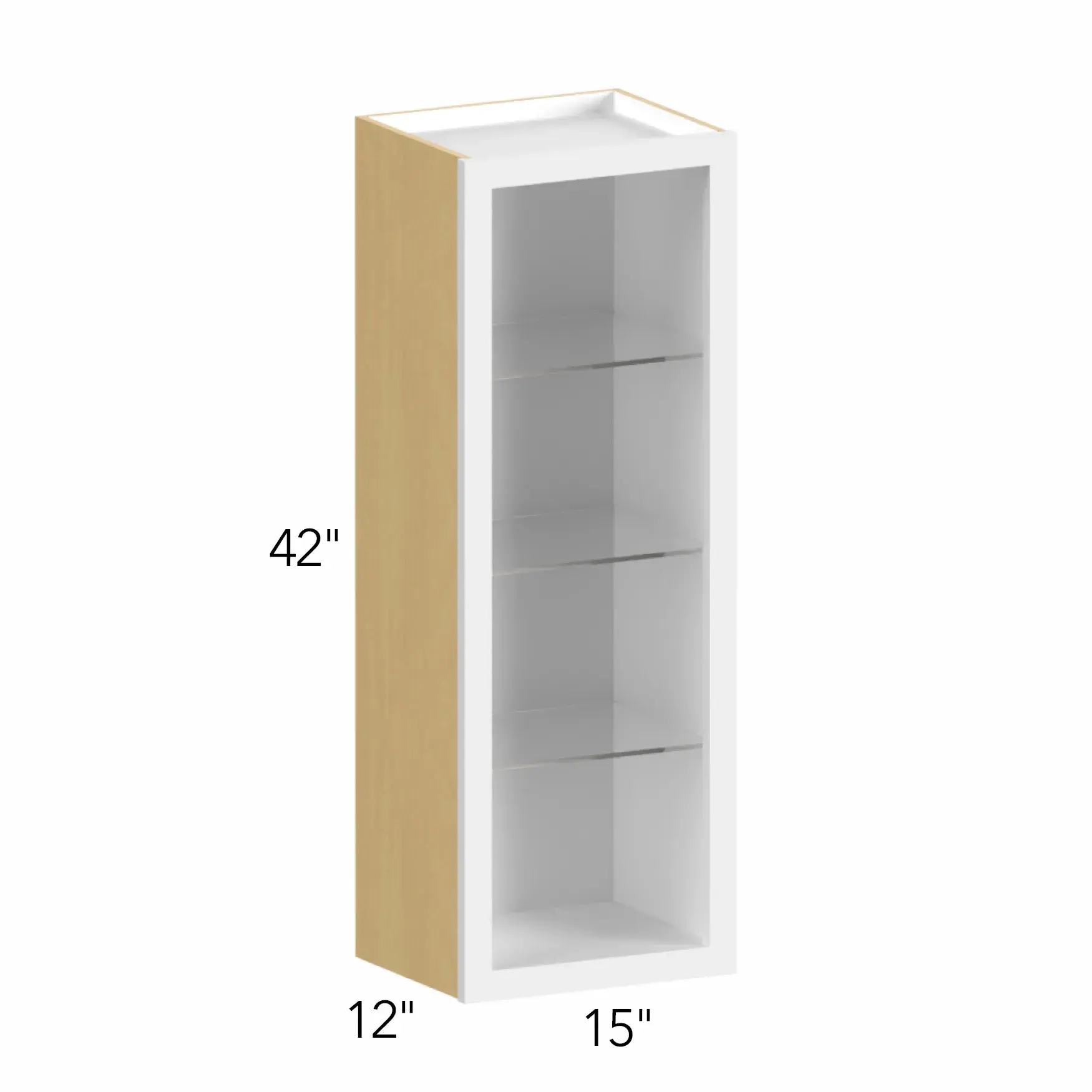 Allure® Echo Dove 15"W x 42"H x 12"D Wall Cabinet (Glass Ready) (NDW1542)