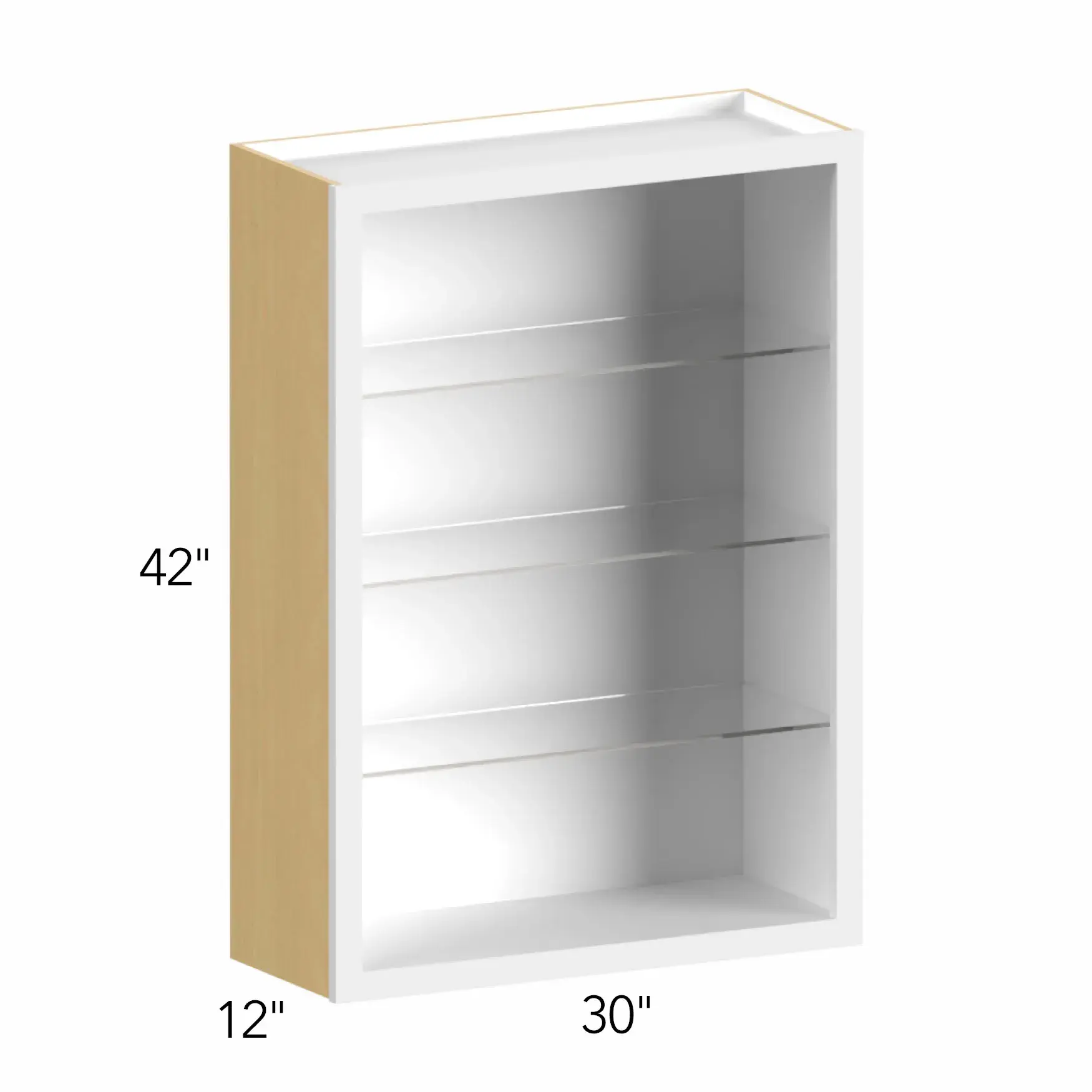 Allure® Echo Timber 30"W x 42"H x 12"D Wall Cabinet (Glass Ready) (NDW3042)