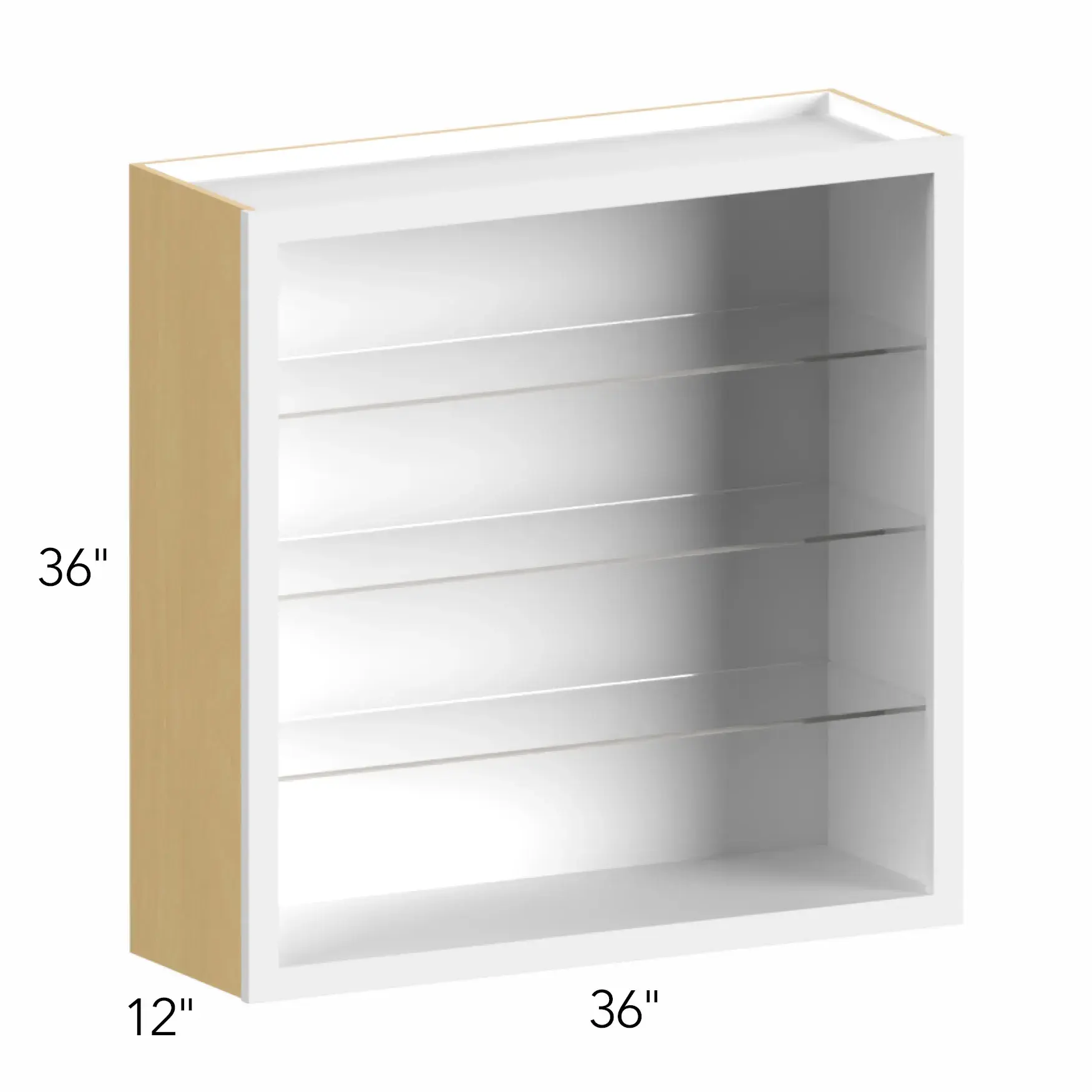 Allure® Luna Timber 36"W x 36"H x 12"D Wall Cabinet (Glass Ready) (NDW3636)