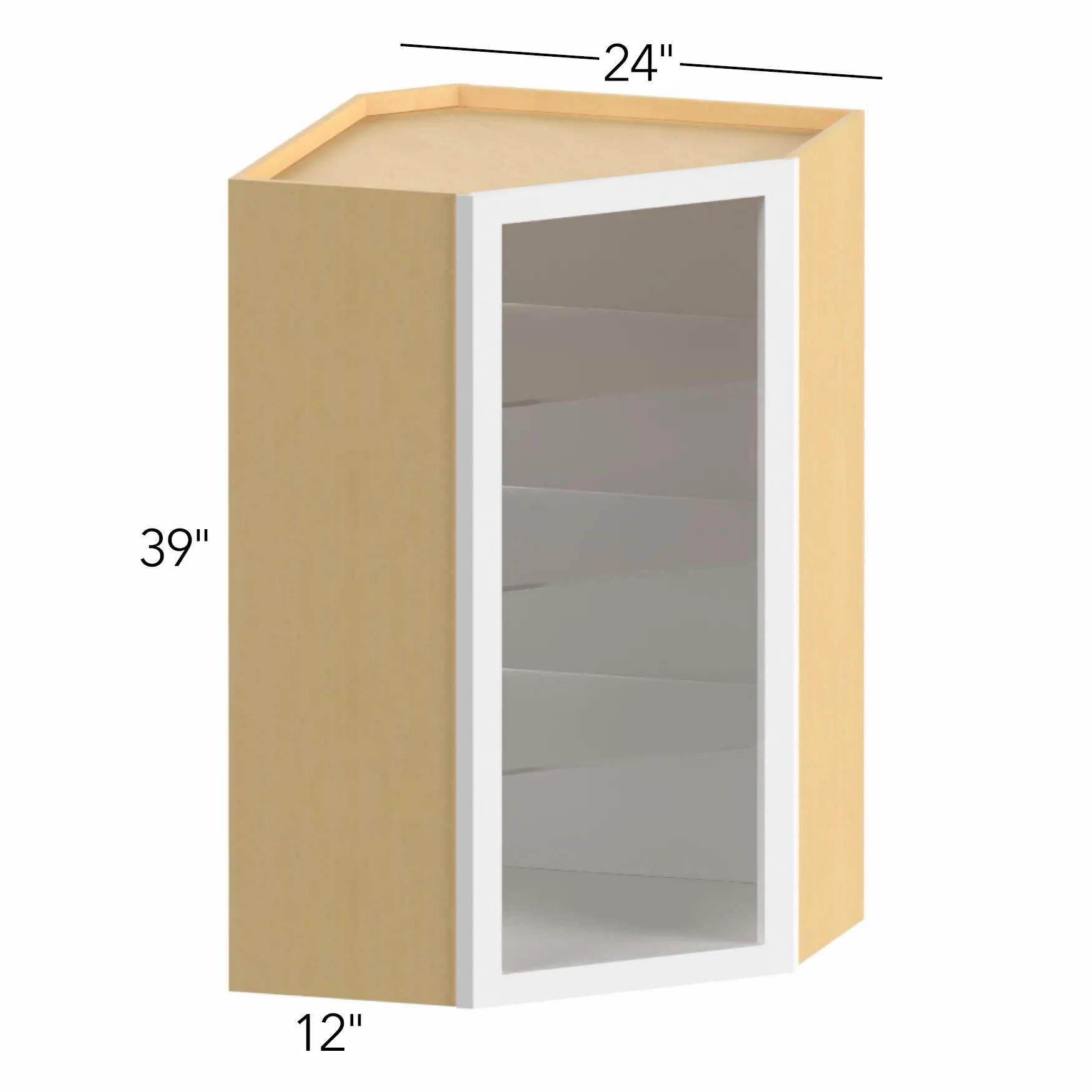 Allure® Galaxy Frost 24"W x 39"H x 24"D Diagonal Corner Wall Cabinet (Glass Ready) (NDWDC2439)