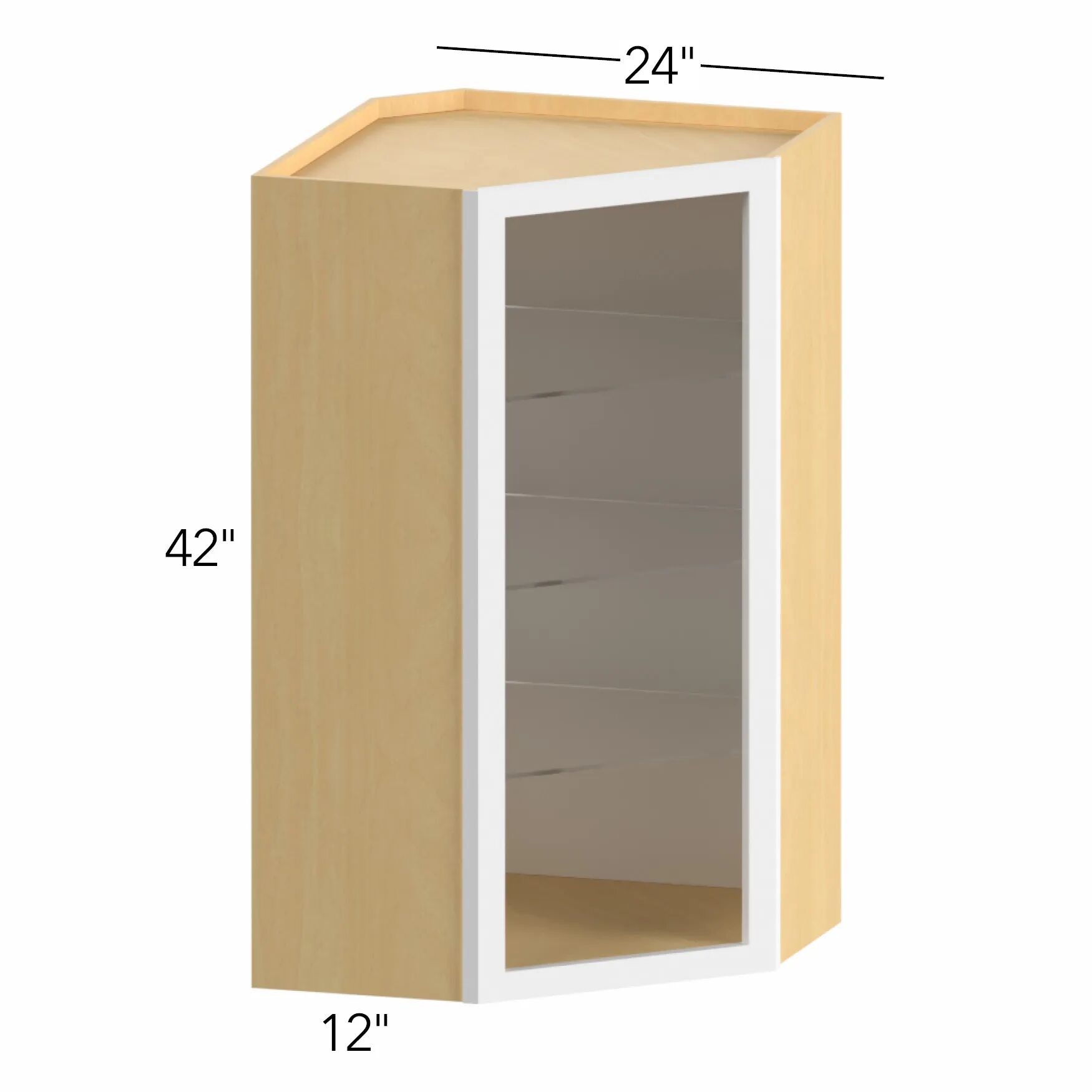 Allure® Galaxy Mocha 24"W x 42"H x 24"D Diagonal Corner Wall Cabinet (Glass Ready) (NDWDC2442)