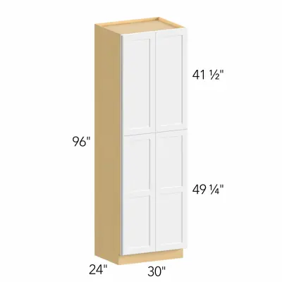 Allure® Luna Dove 30"W x 96"H x 24"D Tall Pantry Cabinet (TP302496)