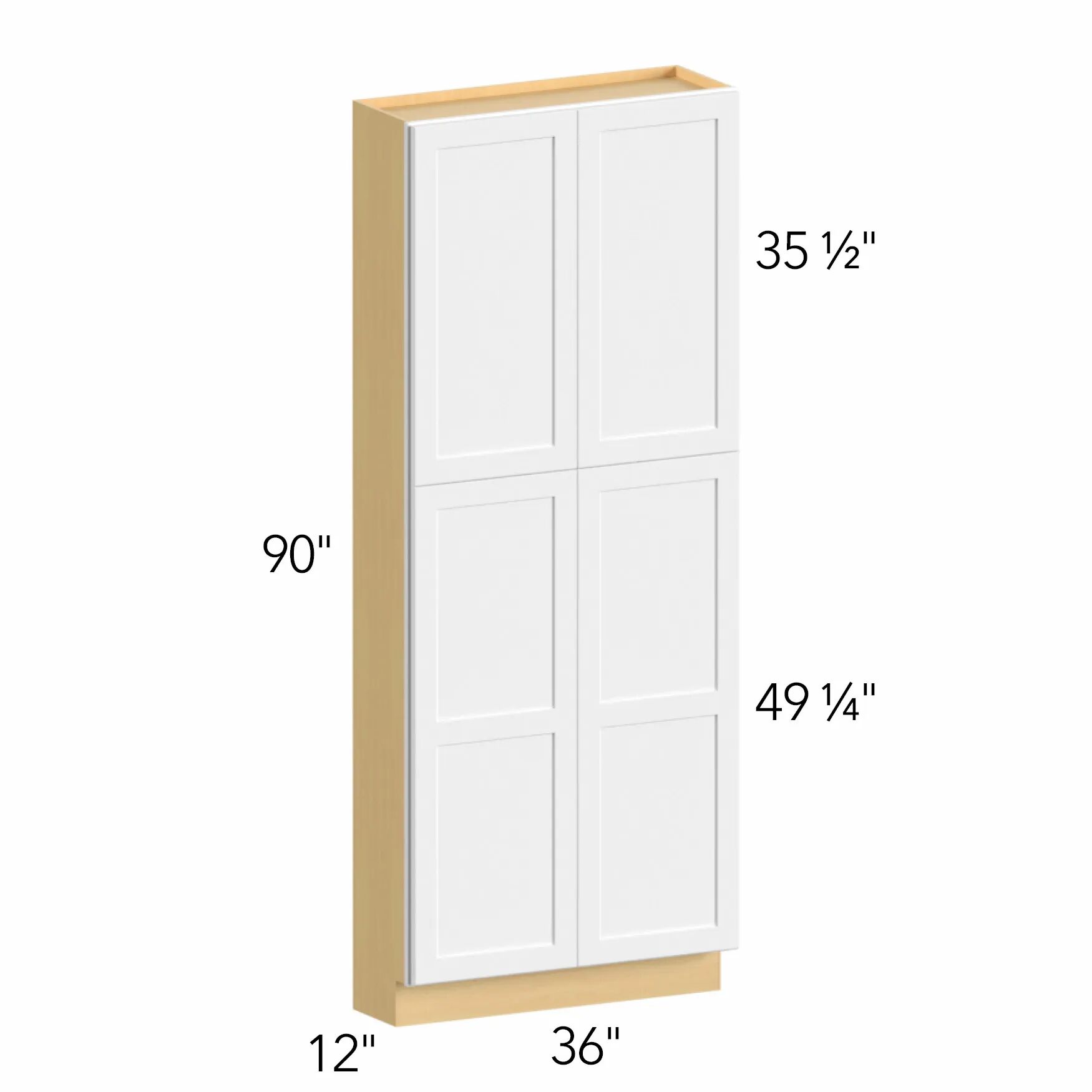 Allure® Echo Dove 36"W x 90"H x 12"D Tall Pantry Cabinet (TP361290)
