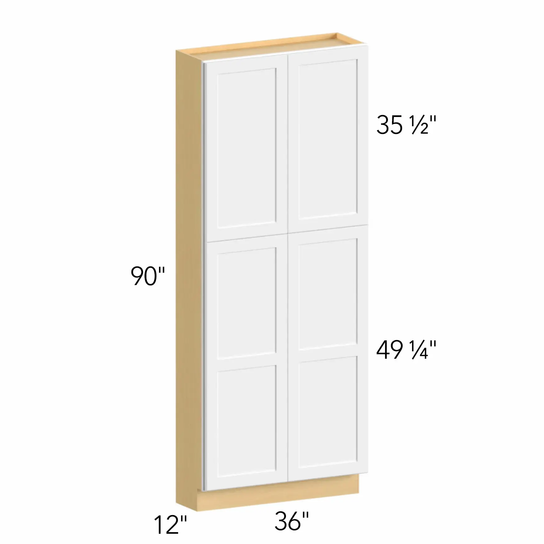 Allure® Echo Dove 36"W x 90"H x 12"D Tall Pantry Cabinet (TP361290)