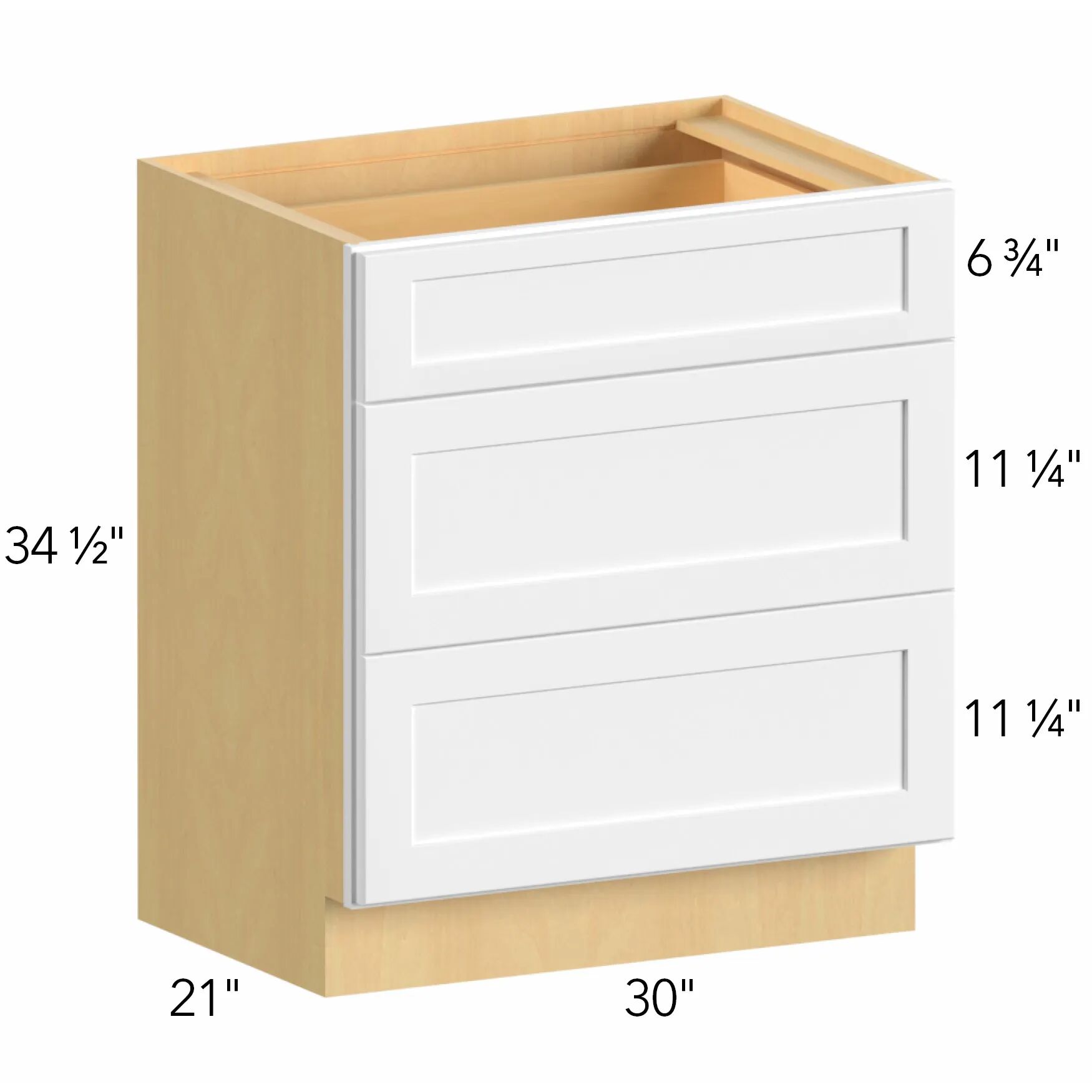 Allure® Echo Timber 30"W x 34.5"H x 21"D Vanity Drawer Base (VDB30-34)