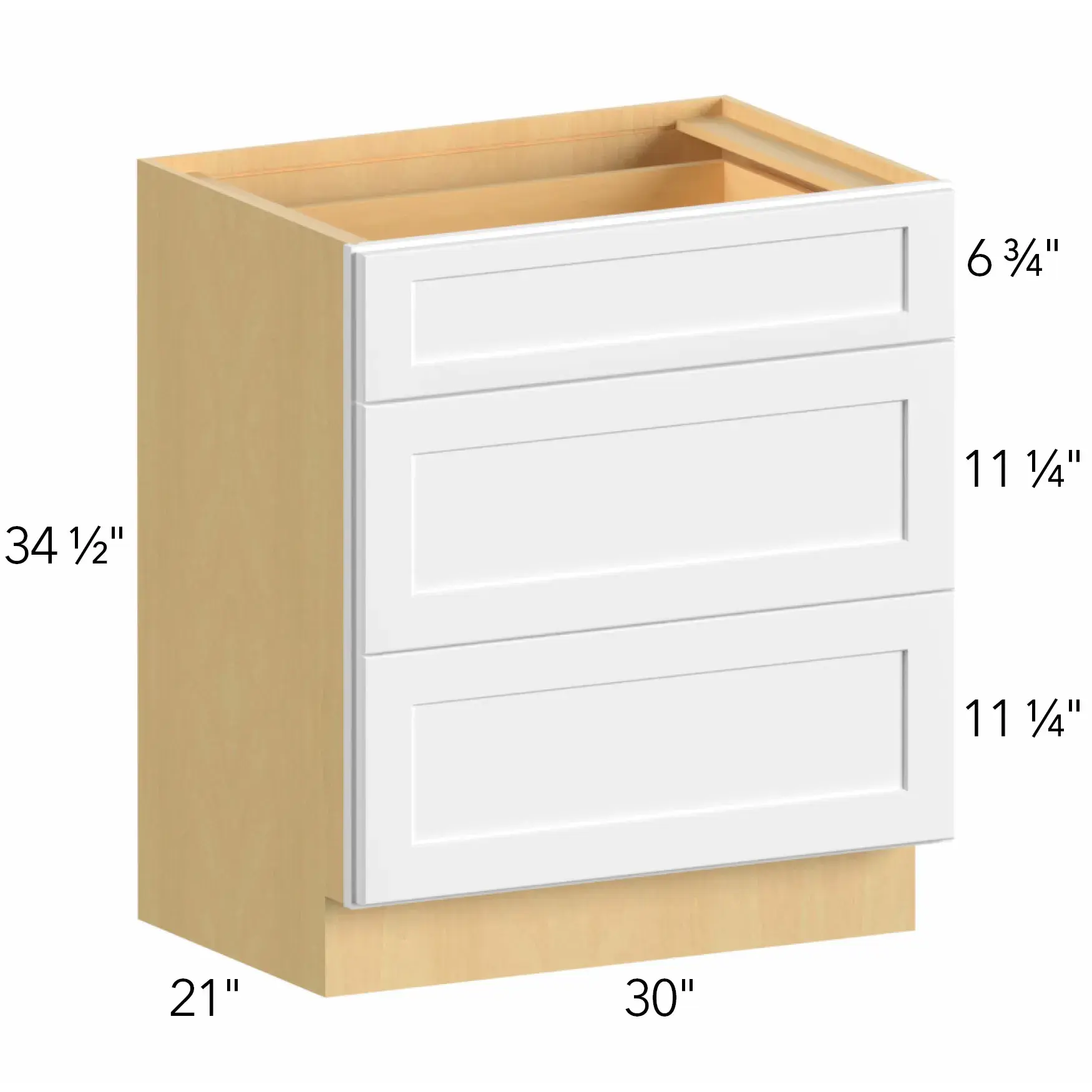 Allure® Echo Timber 30"W x 34.5"H x 21"D Vanity Drawer Base (VDB30-34)