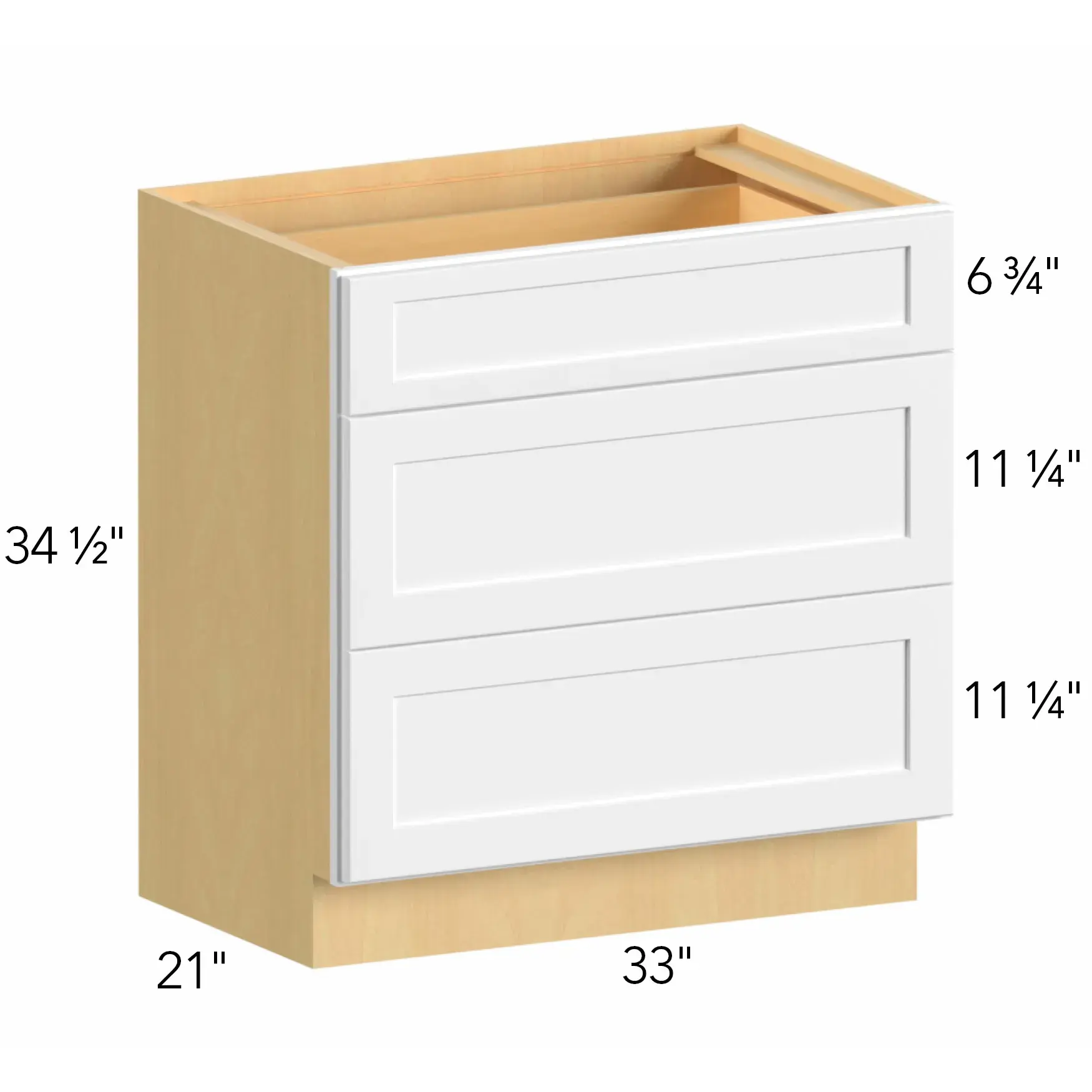 Allure® Echo Timber 33"W x 34.5"H x 21"D Vanity Drawer Base (VDB33-34)
