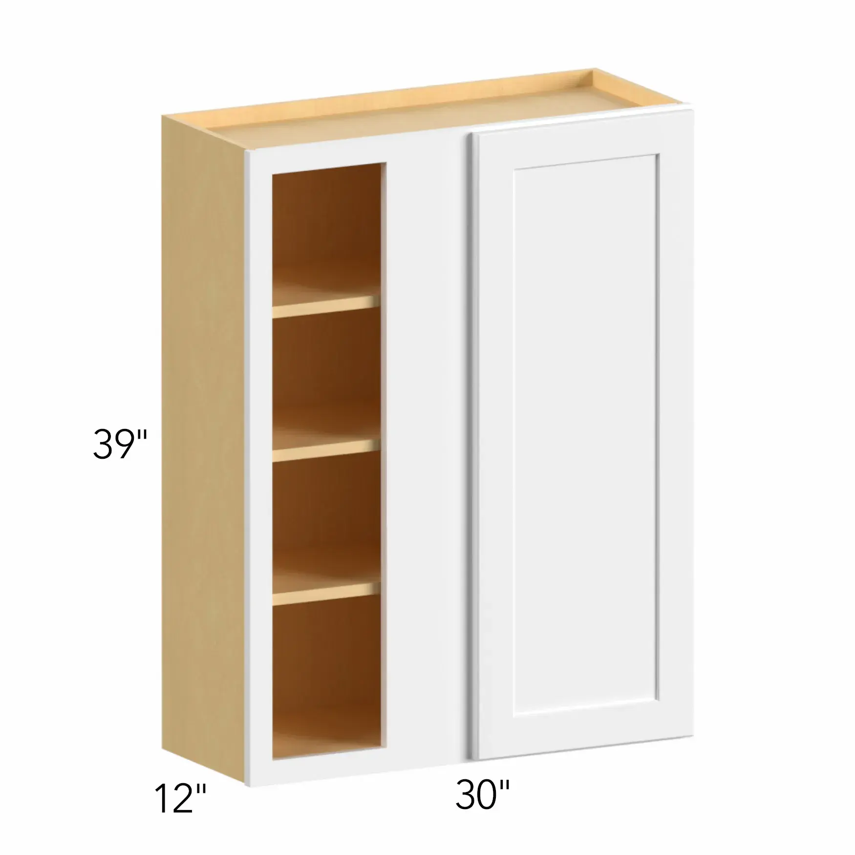 Illume® Tuscany Como Ash 2 30"W x 39"H x 13"D Blind Corner Cabinet (WBC3039)