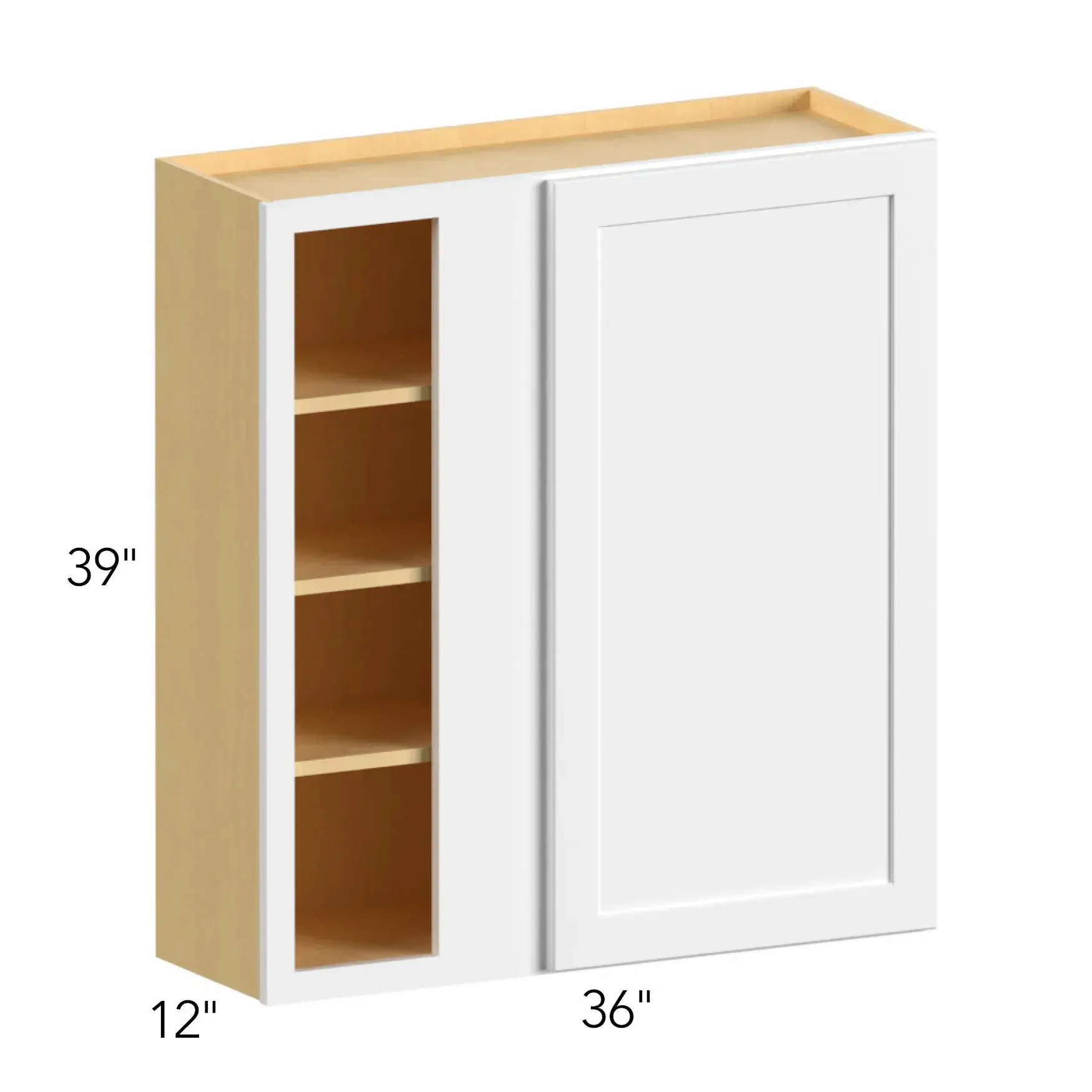 Ovela® Tuscany Olmo 3 36"W x 39"H x 13"D Blind Corner Cabinet (WBC3639)