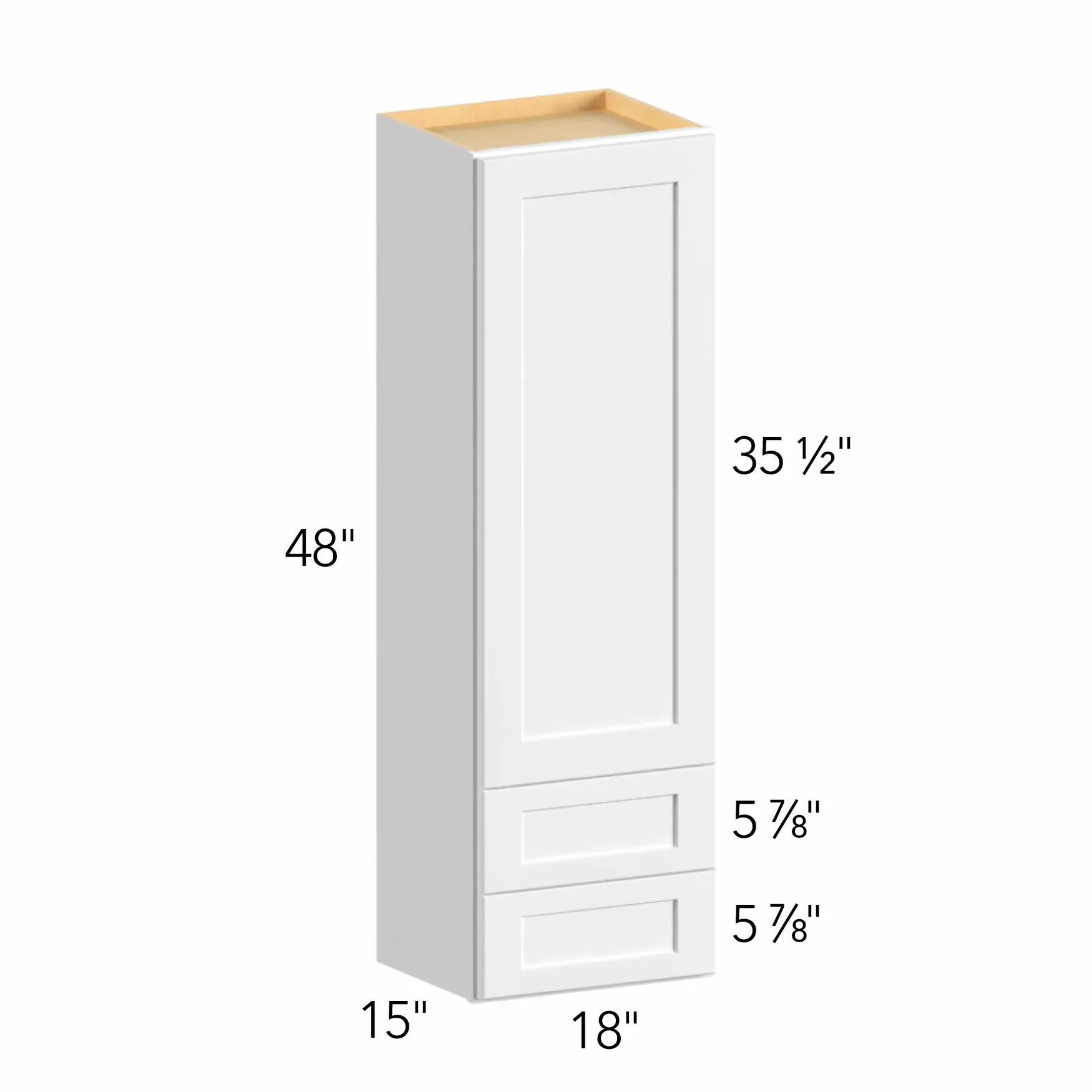 Allure® Echo Mocha 18"W x 48"H x 15"D Wall Cabinet with Drawers (WD1848)