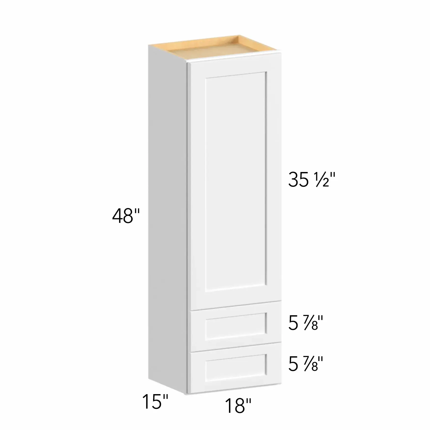 Allure® Echo Mocha 18"W x 48"H x 15"D Wall Cabinet with Drawers (WD1848)