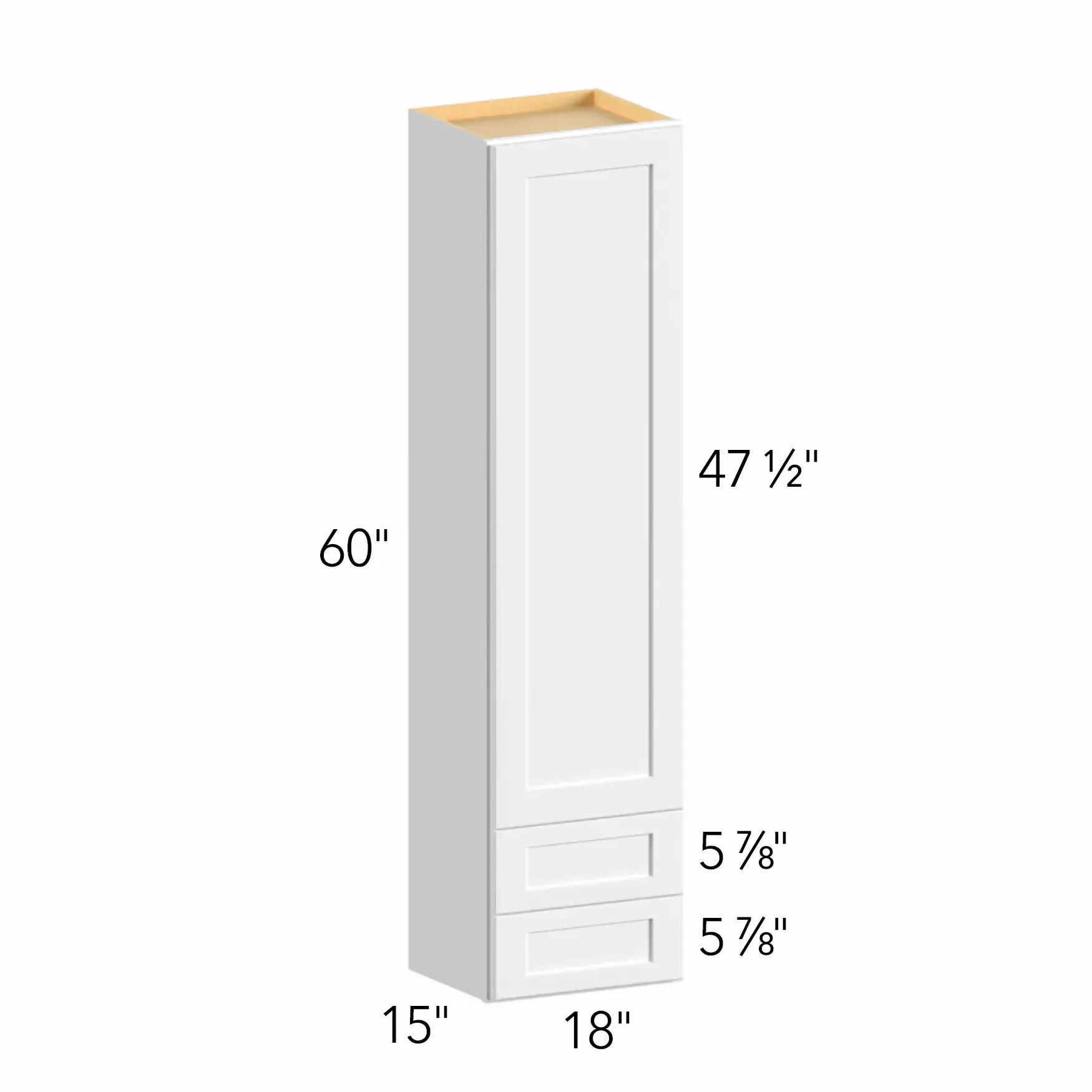 Allure® Echo Timber 18"W x 60"H x 15"D Wall Cabinet with Drawers (WD1860)