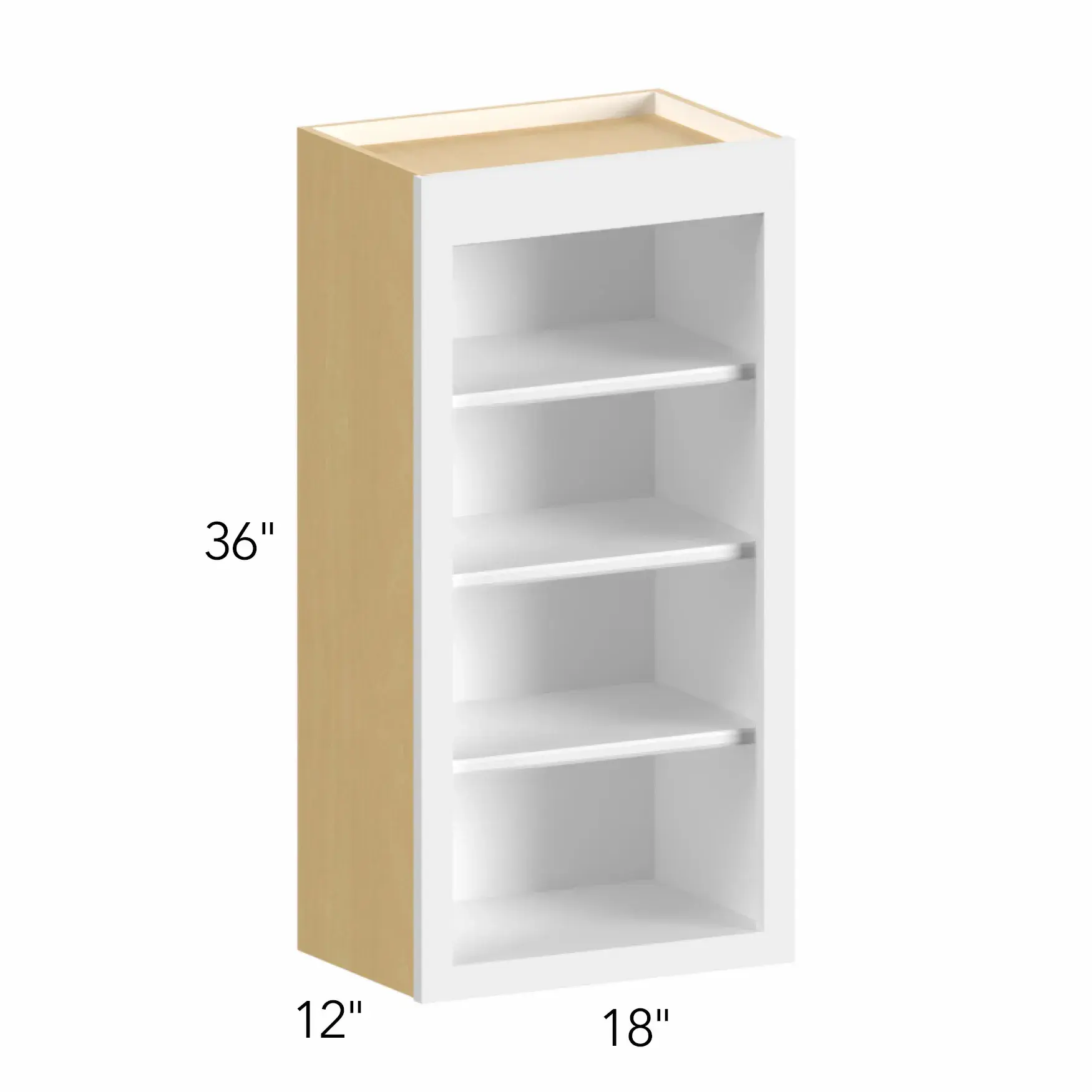 Allure® Galaxy Truffle 18"W x 36"H x 12"D Wall Open Shelf (WOS1836)