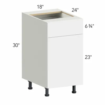 Ovela® Catalina Bianco Gloss 18"W x 34.5"H x 24"D Base Cabinet (B18)