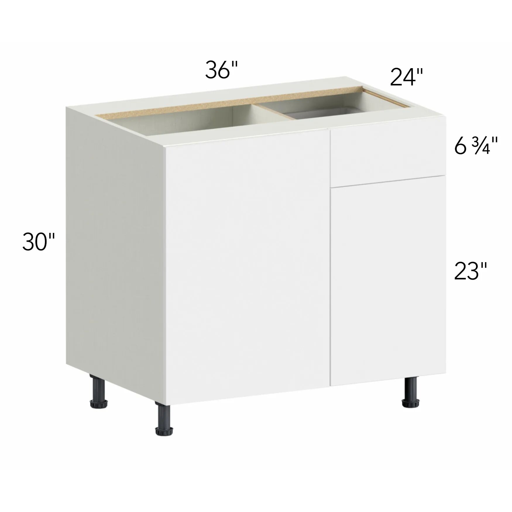 Ovela® Tuscany Olmo 3 36"W x 34.5"H x 24"D Blind Corner Cabinet (BLB42/45)
