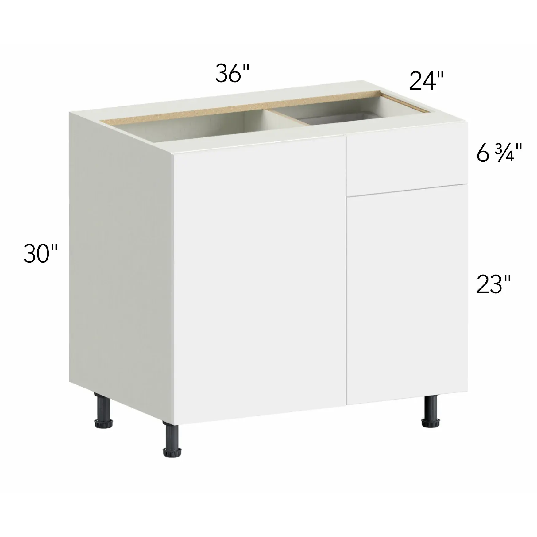 Ovela® Tuscany Olmo 3 36"W x 34.5"H x 24"D Blind Corner Cabinet (BLB42/45)
