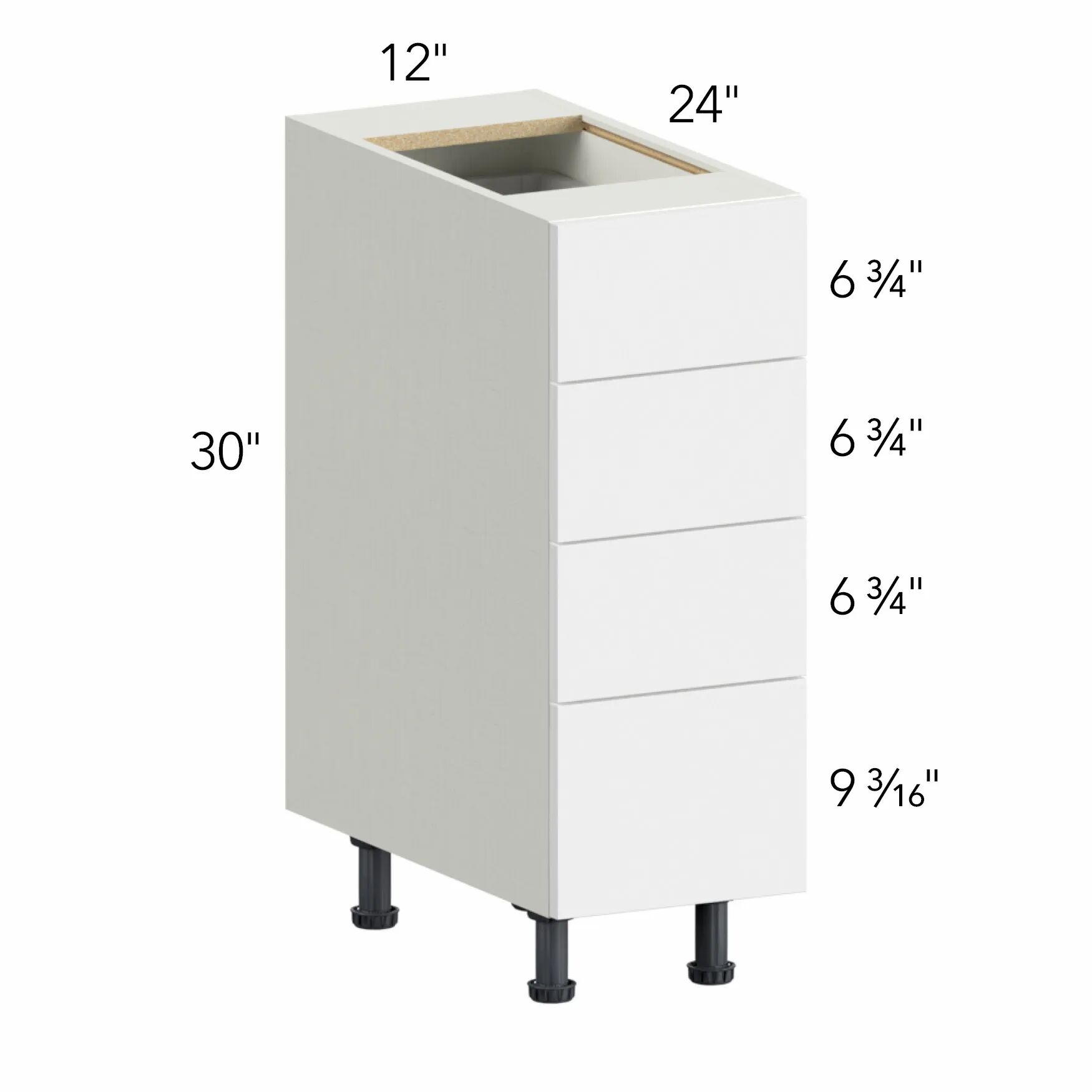 Illume® Tuscany Como Ash 2 12"W x 30"H x 24"D Drawer Base Cabinet (DB12-4)
