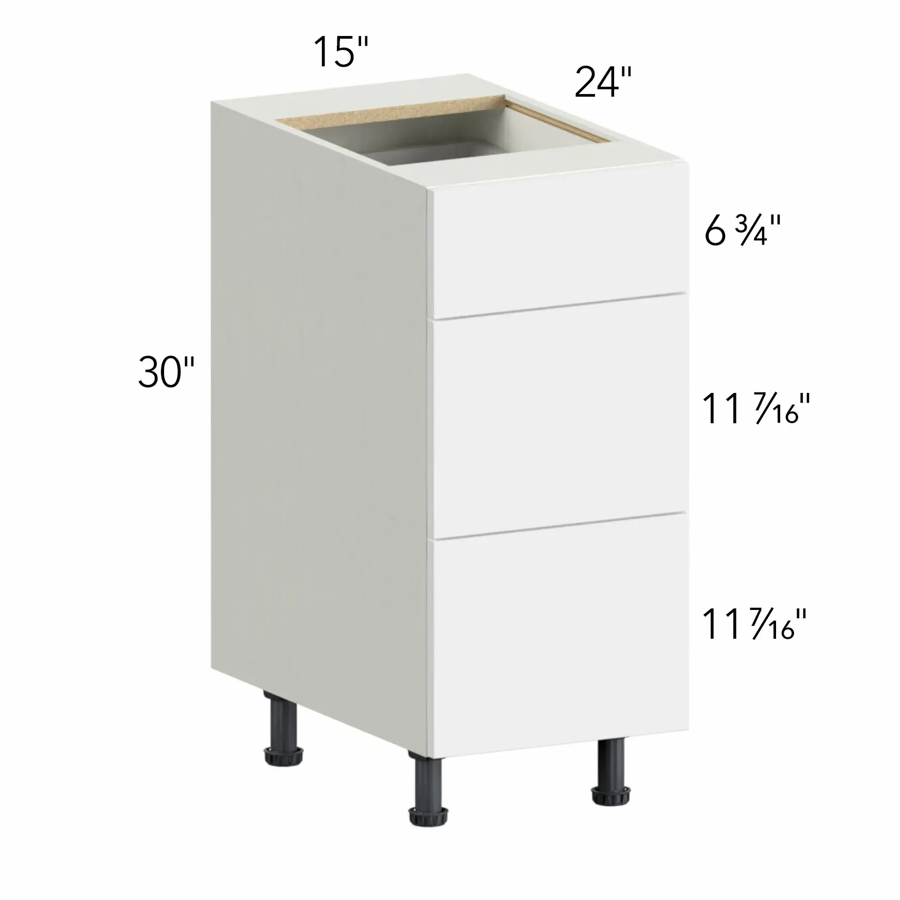 Illume® Tuscany Como Ash 2 15"W x 30"H x 24"D Drawer Base Cabinet (DB15-3)