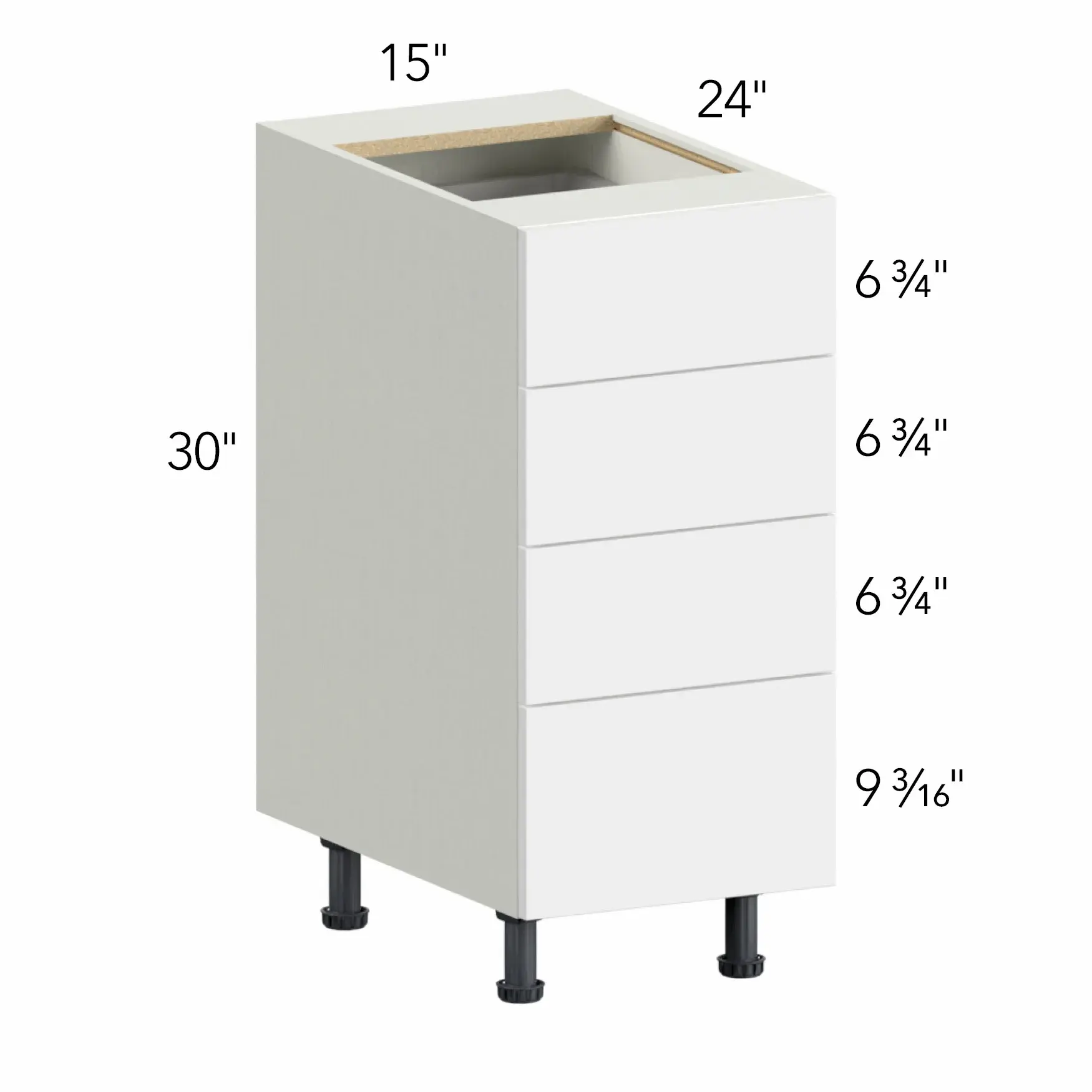 Illume® Tuscany Como Ash 2 15"W x 30"H x 24"D Drawer Base Cabinet (DB15-4)