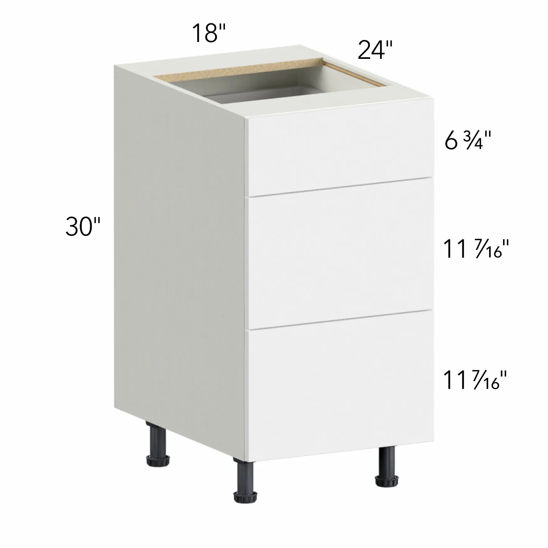 Ovela® Tuscany Blanco 18"W x 34.5"H x 24"D Drawer Base Cabinet (DB18-3)