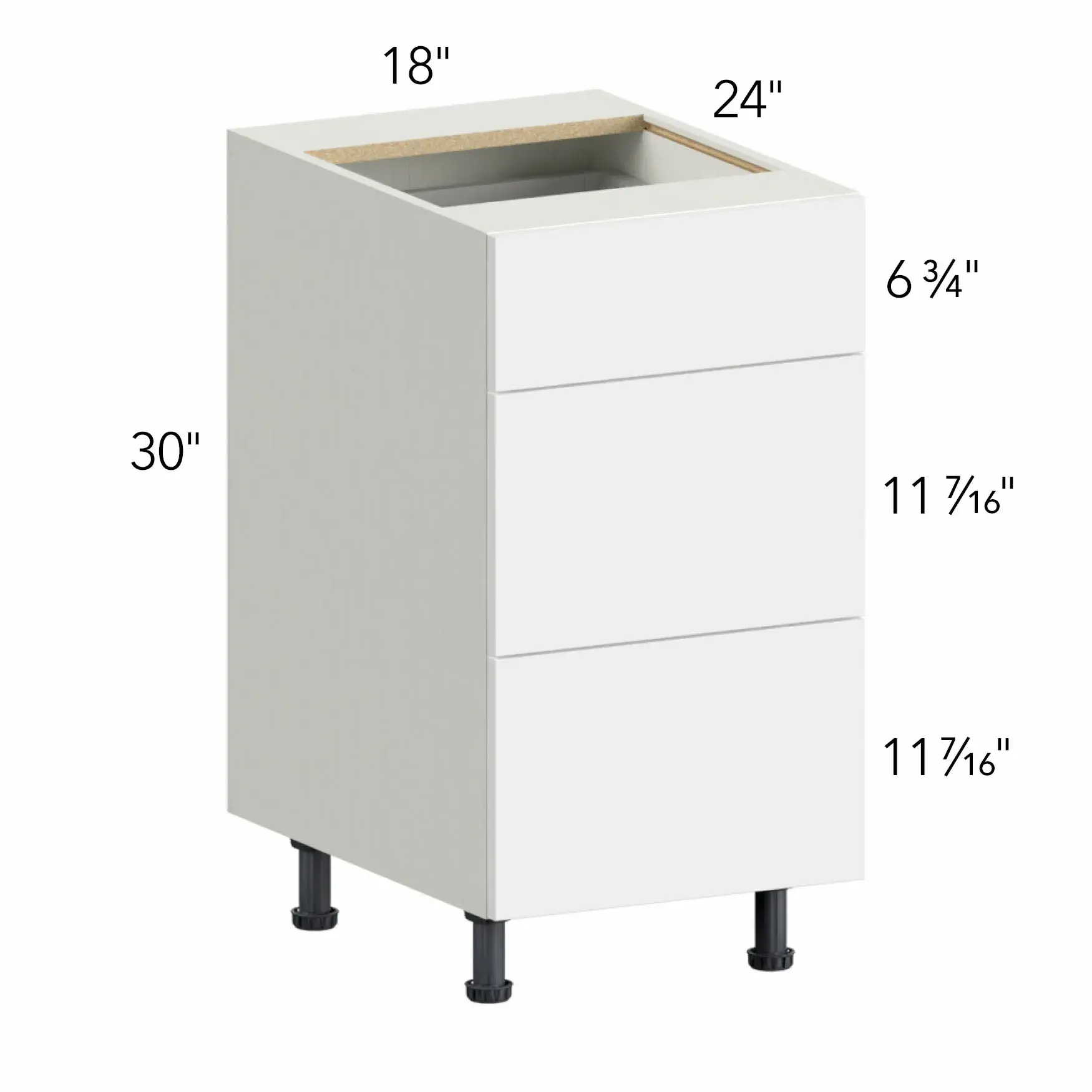 Ovela® Tuscany Blanco 18"W x 34.5"H x 24"D Drawer Base Cabinet (DB18-3)