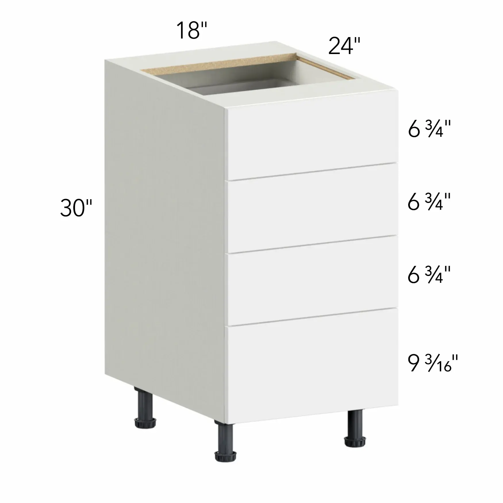 Ovela® Tuscany Blanco 18"W x 34.5"H x 24"D Drawer Base Cabinet (DB18-4)