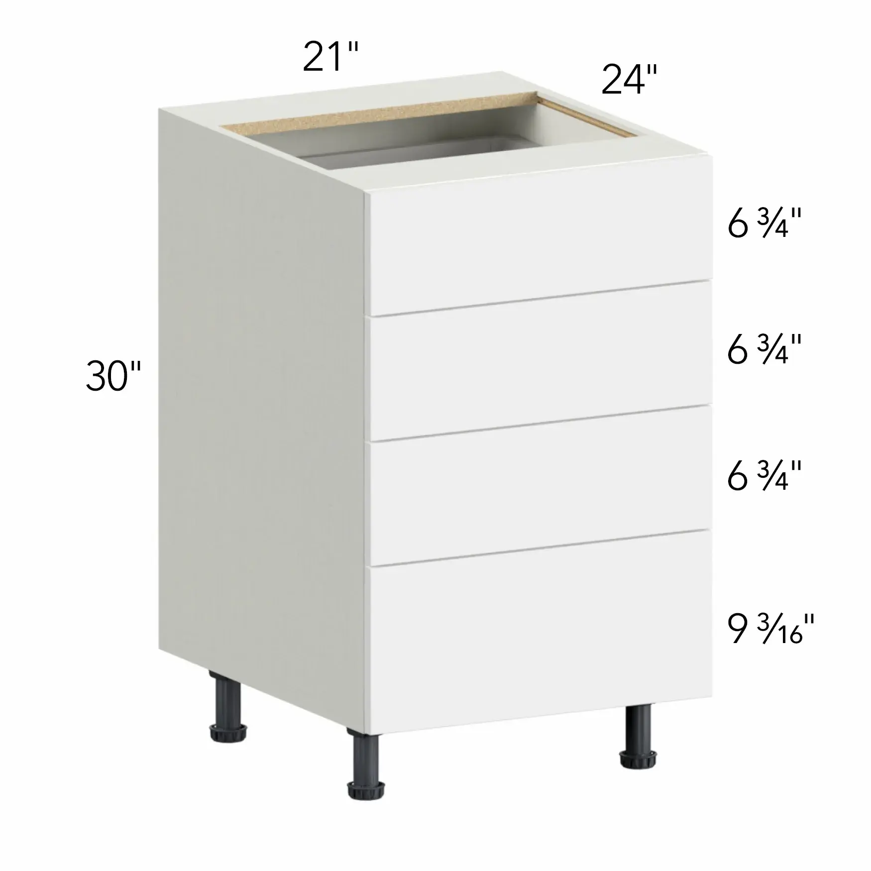 Ovela® Tuscany Basalto 21"W x 34.5"H x 24"D Drawer Base Cabinet (DB21-4)