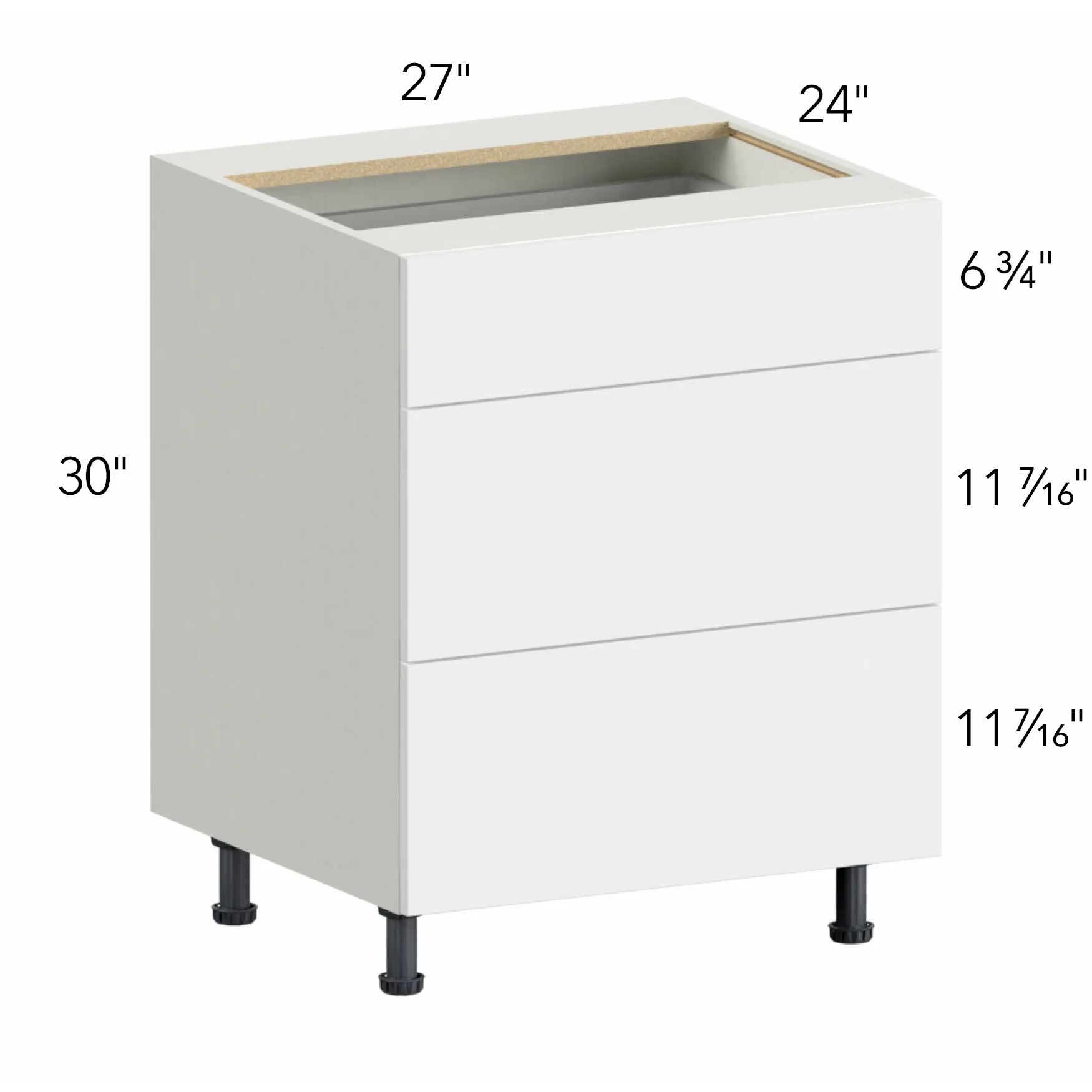 Illume® Tuscany Como Ash 2 27"W x 30"H x 24"D Drawer Base Cabinet (DB27-3)