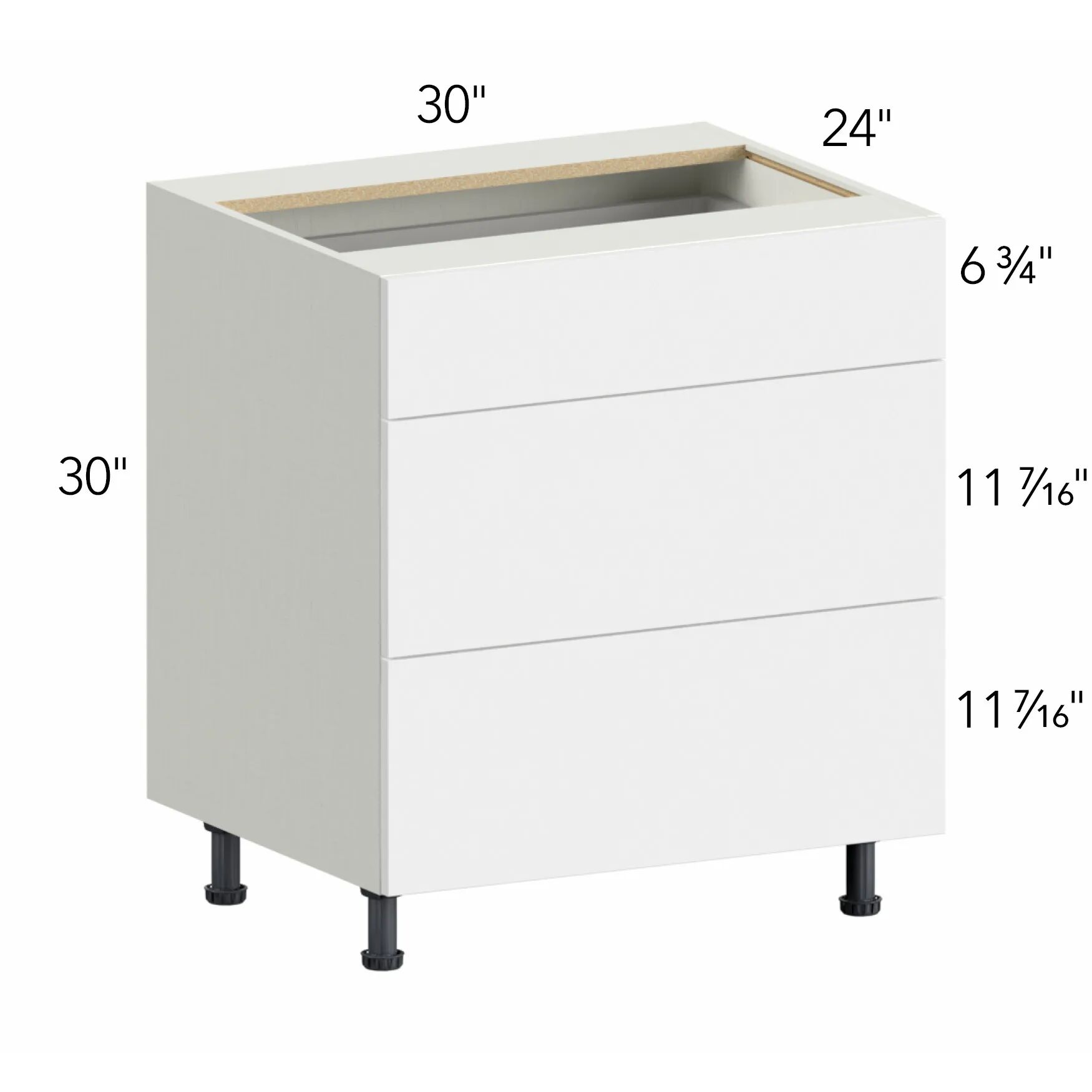 Ovela® Tuscany Basalto 30"W x 34.5"H x 24"D Drawer Base Cabinet (DB30-3)