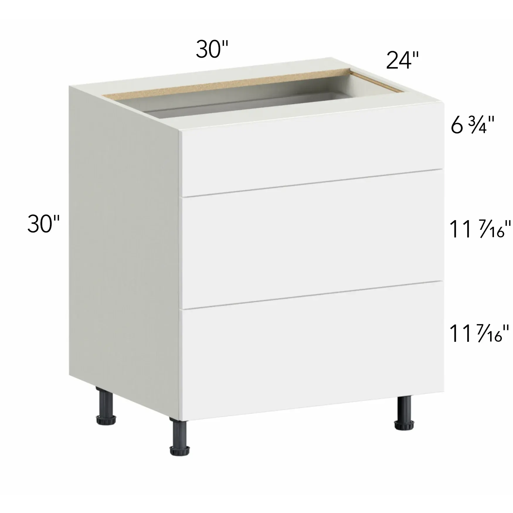 Ovela® Tuscany Basalto 30"W x 34.5"H x 24"D Drawer Base Cabinet (DB30-3)