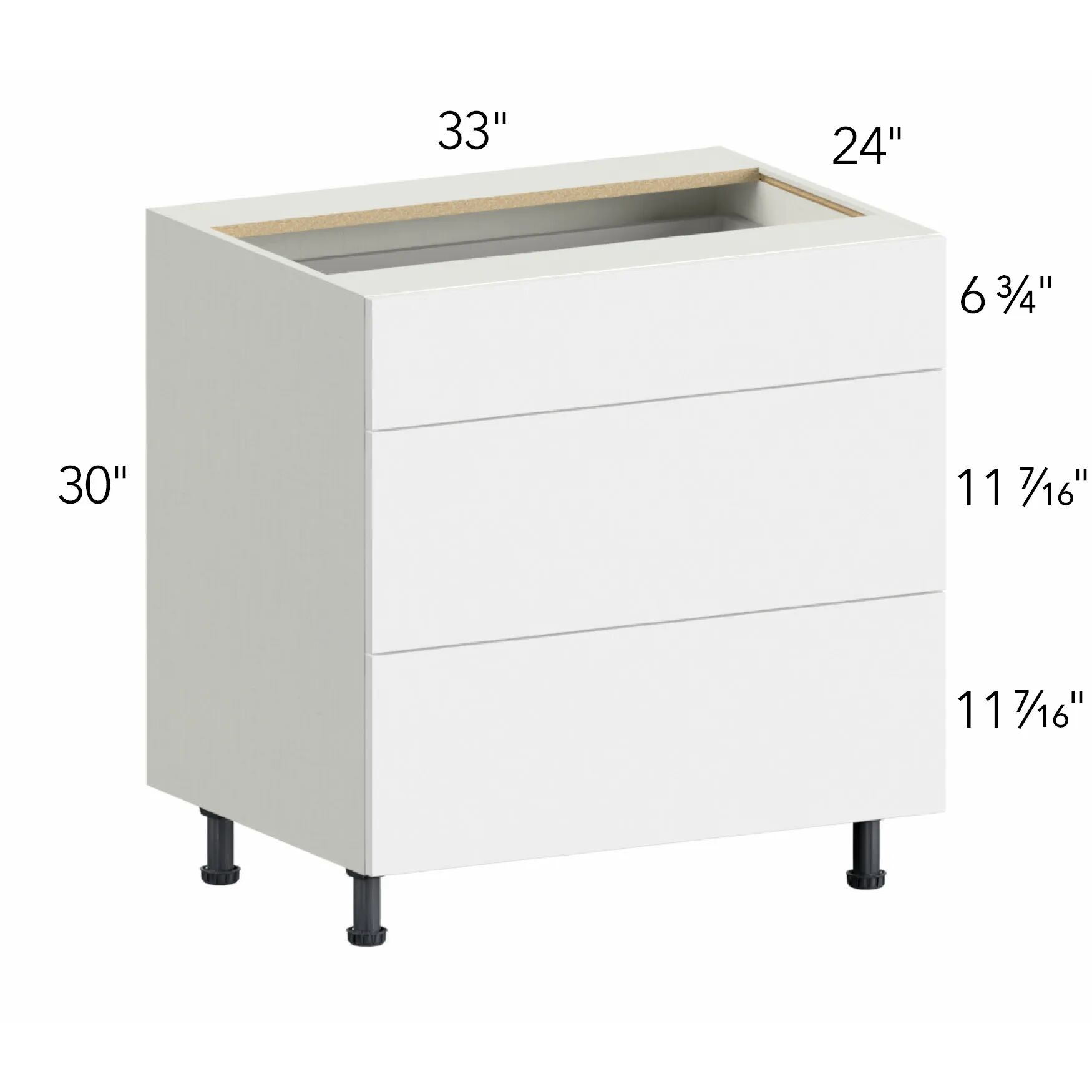 Illume® Tuscany Basalto 33"W x 30"H x 24"D Drawer Base Cabinet (DB33-3)